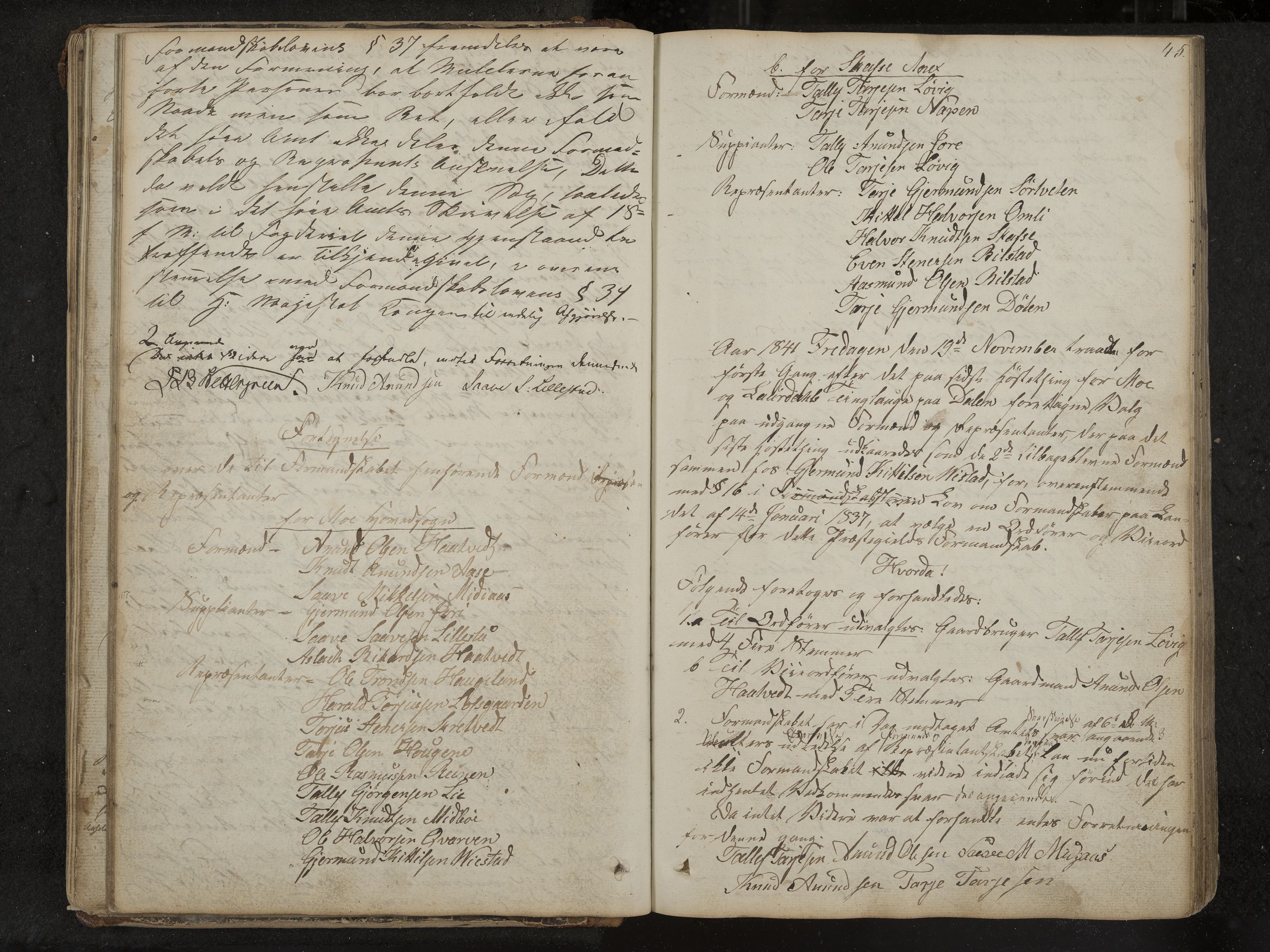 Mo formannskap og sentraladministrasjon, IKAK/0832021/A/L0001: Møtebok Mo og Skafså, 1837-1882, s. 45