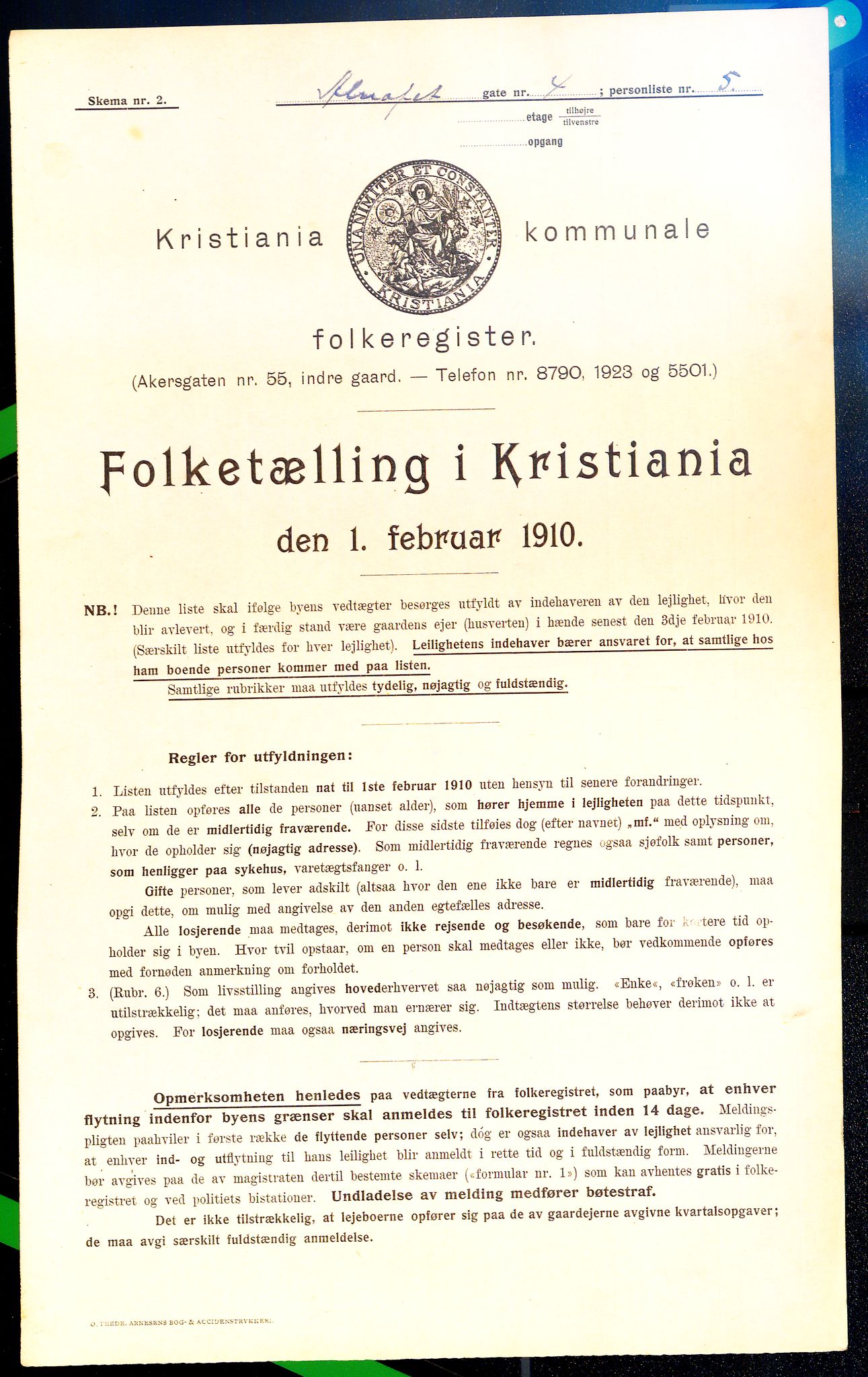 OBA, Kommunal folketelling 1.2.1910 for Kristiania, 1910, s. 1053