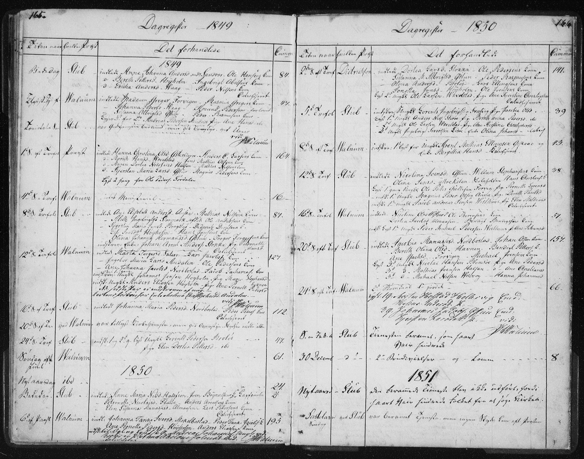 Ministerialprotokoller, klokkerbøker og fødselsregistre - Nordland, SAT/A-1459/819/L0275: Klokkerbok nr. 819C01, 1841-1868, s. 165-166