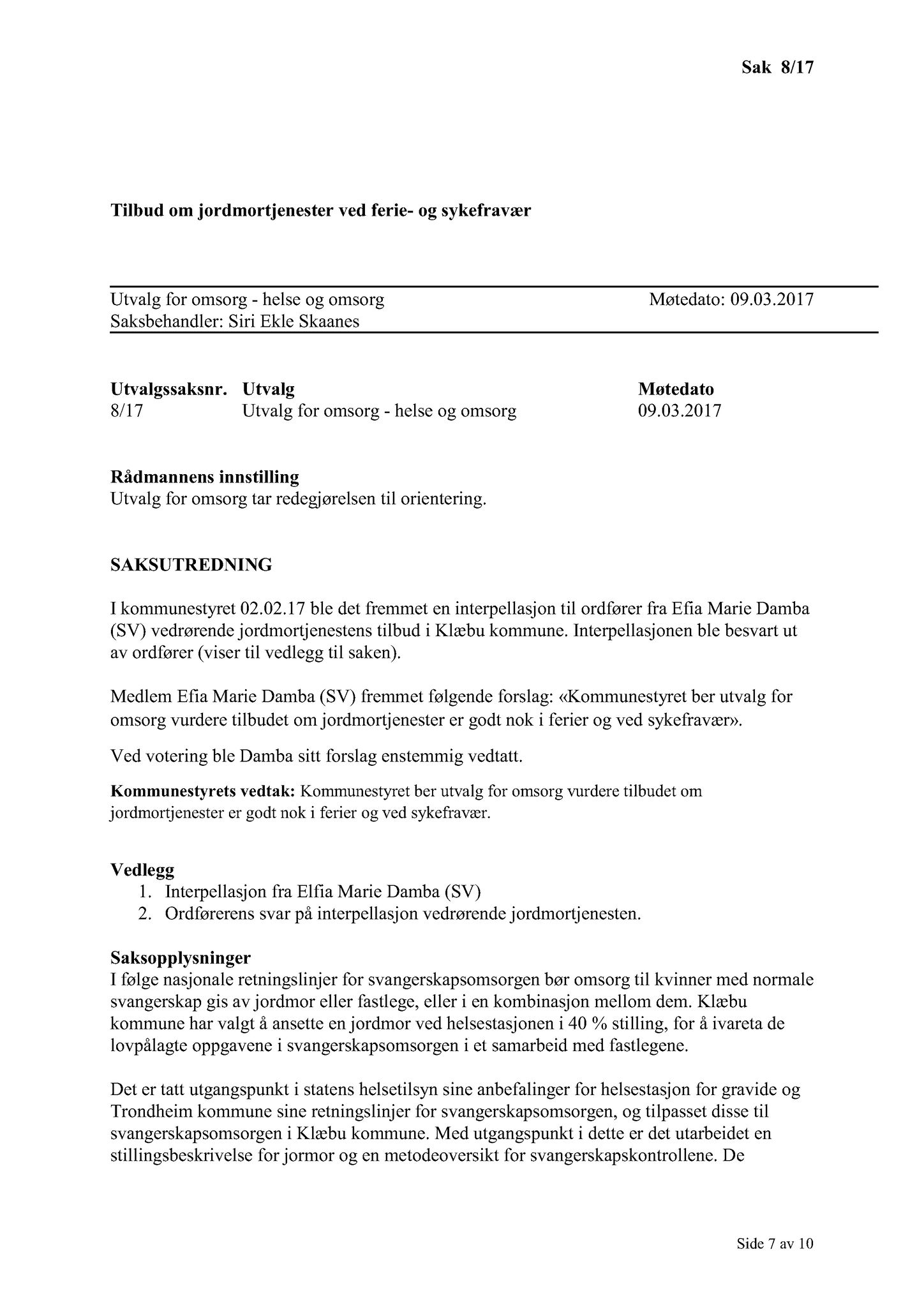 Klæbu Kommune, TRKO/KK/05-UOm/L008: Utvalg for omsorg - Møtedokumenter, 2017, s. 90