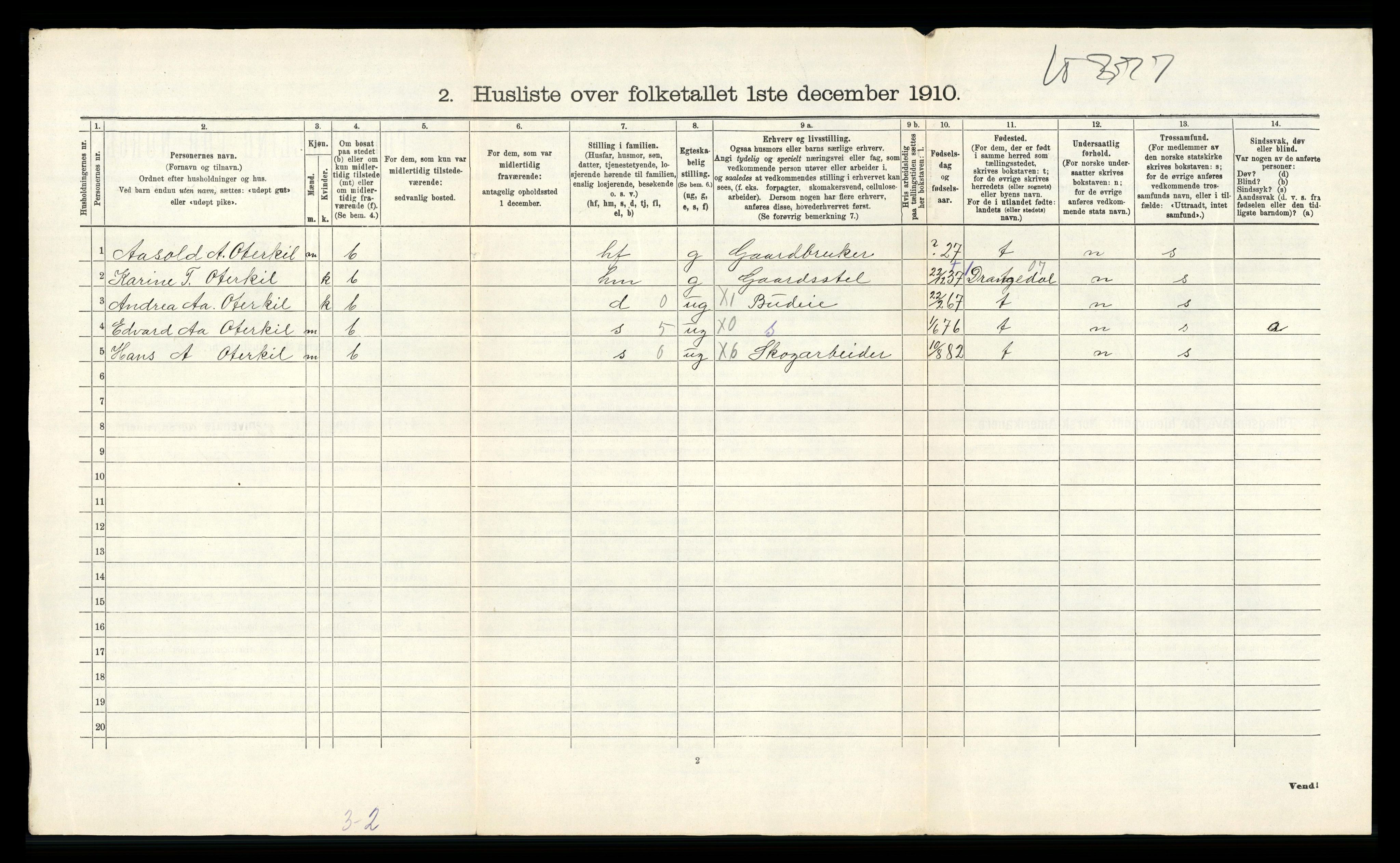 RA, Folketelling 1910 for 0818 Solum herred, 1910, s. 2376