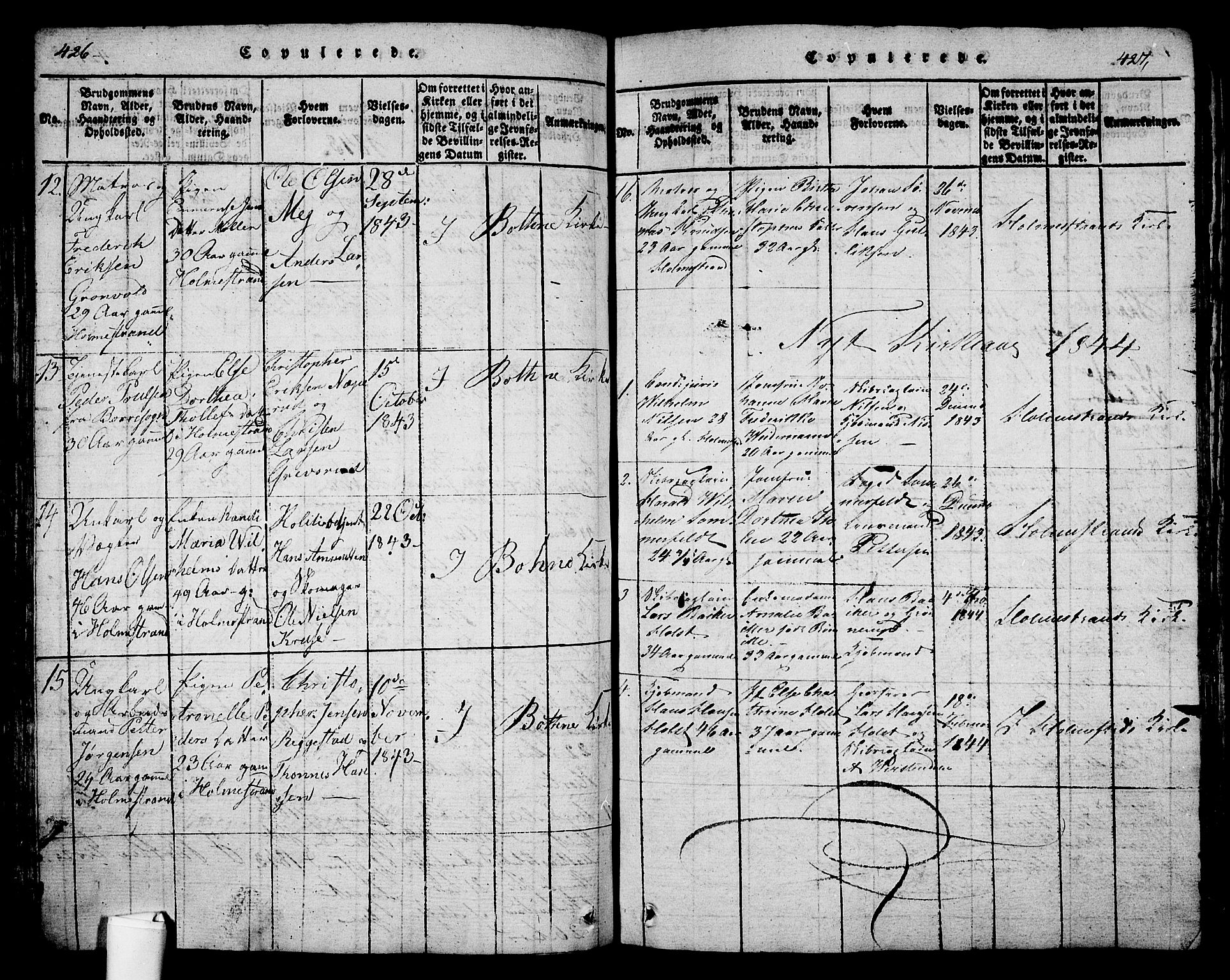Holmestrand kirkebøker, AV/SAKO-A-346/G/Ga/L0001: Klokkerbok nr. 1, 1814-1848, s. 426-427