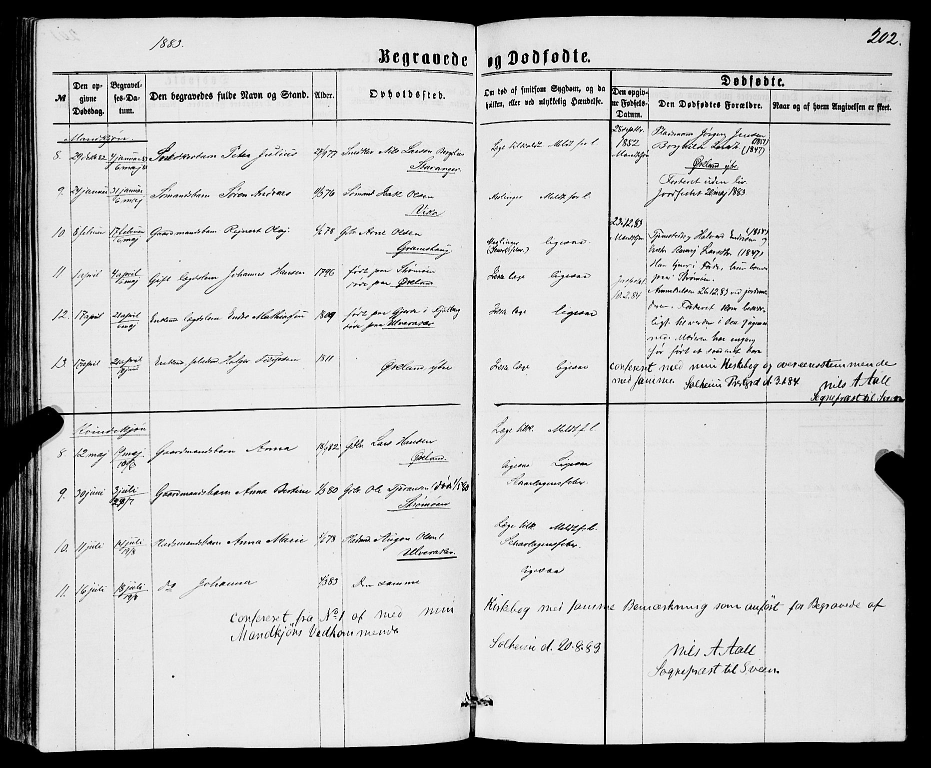 Sveio Sokneprestembete, AV/SAB-A-78501/H/Hab: Klokkerbok nr. B 1, 1864-1886, s. 202