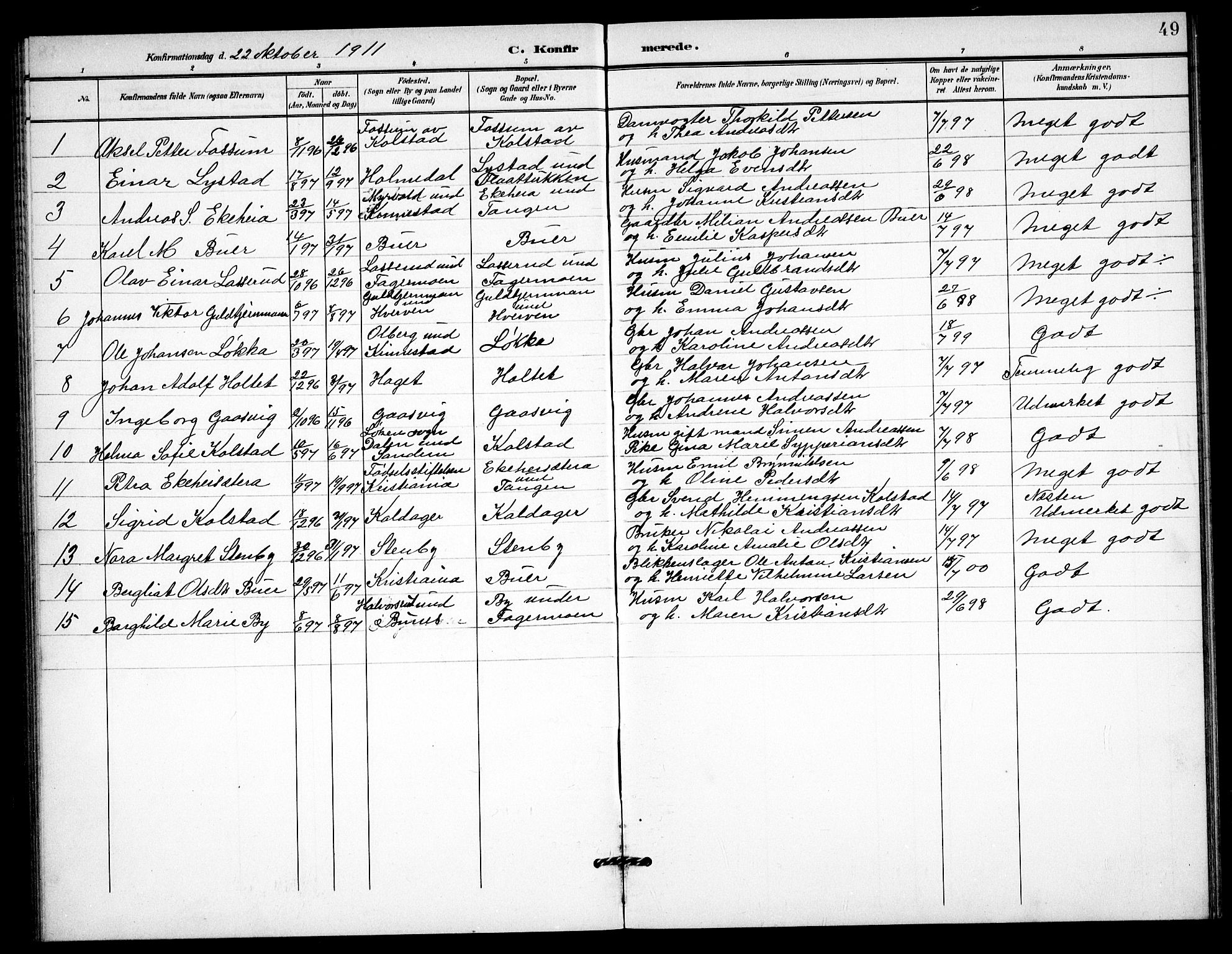 Høland prestekontor Kirkebøker, AV/SAO-A-10346a/G/Gc/L0001: Klokkerbok nr. III 1, 1902-1911, s. 49