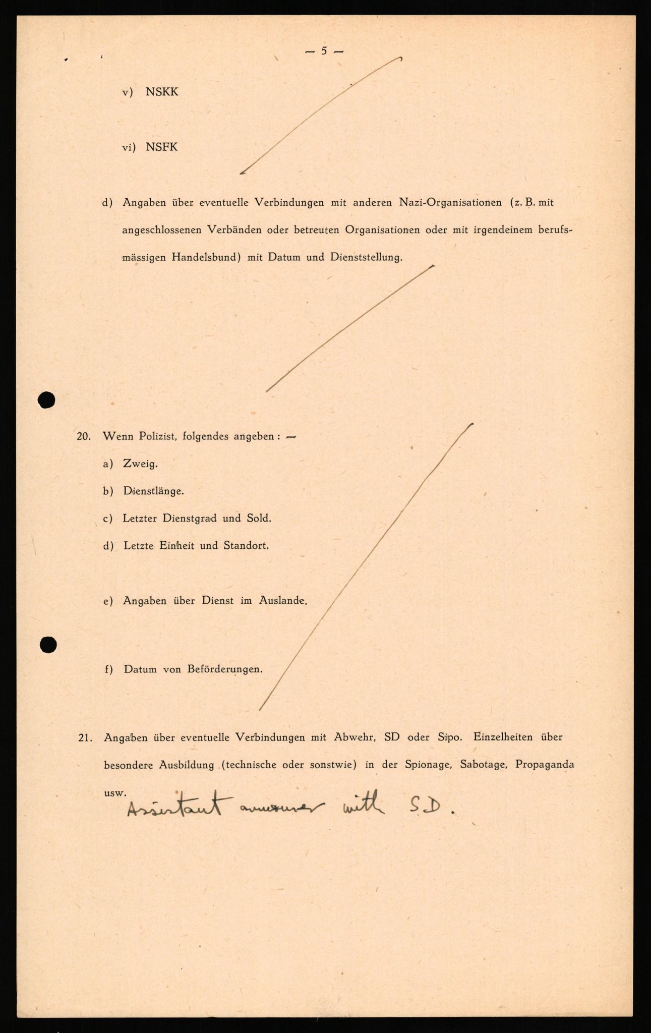 Forsvaret, Forsvarets overkommando II, AV/RA-RAFA-3915/D/Db/L0031: CI Questionaires. Tyske okkupasjonsstyrker i Norge. Tyskere., 1945-1946, s. 14