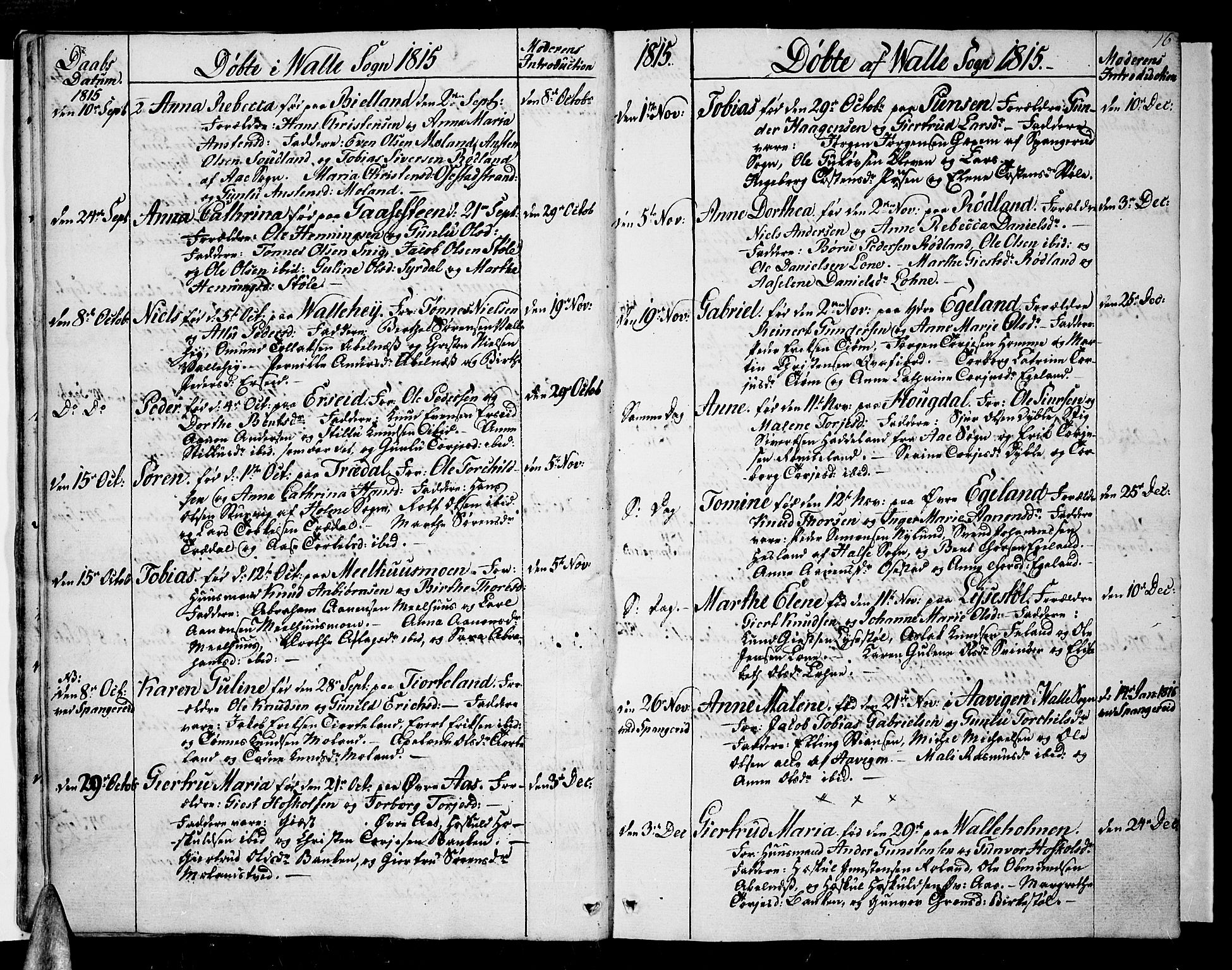 Sør-Audnedal sokneprestkontor, AV/SAK-1111-0039/F/Fa/Fab/L0004: Ministerialbok nr. A 4 /1, 1810-1815, s. 16