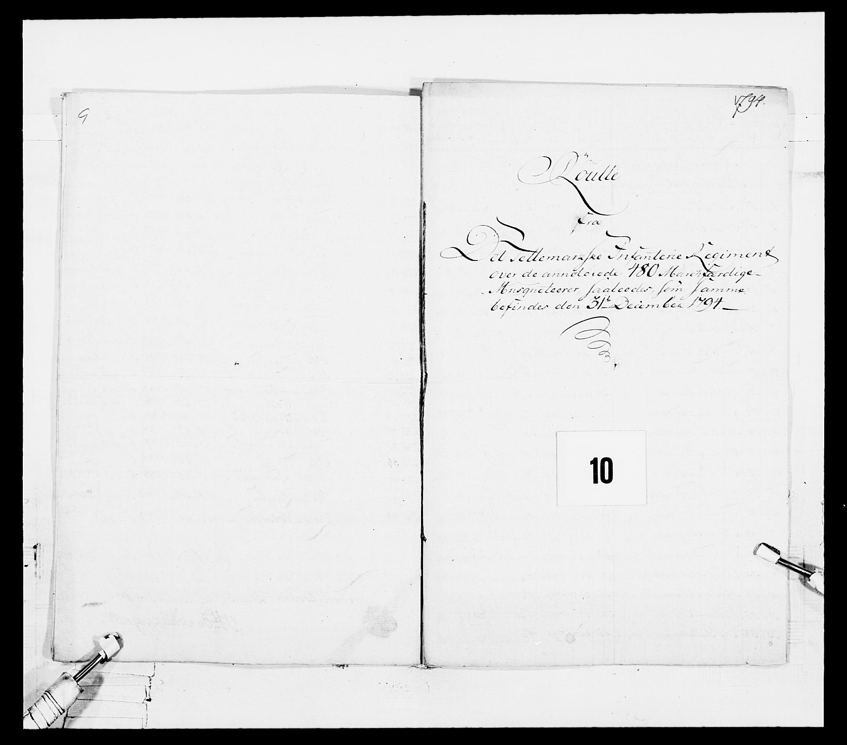 Generalitets- og kommissariatskollegiet, Det kongelige norske kommissariatskollegium, AV/RA-EA-5420/E/Eh/L0114: Telemarkske nasjonale infanteriregiment, 1789-1802, s. 85