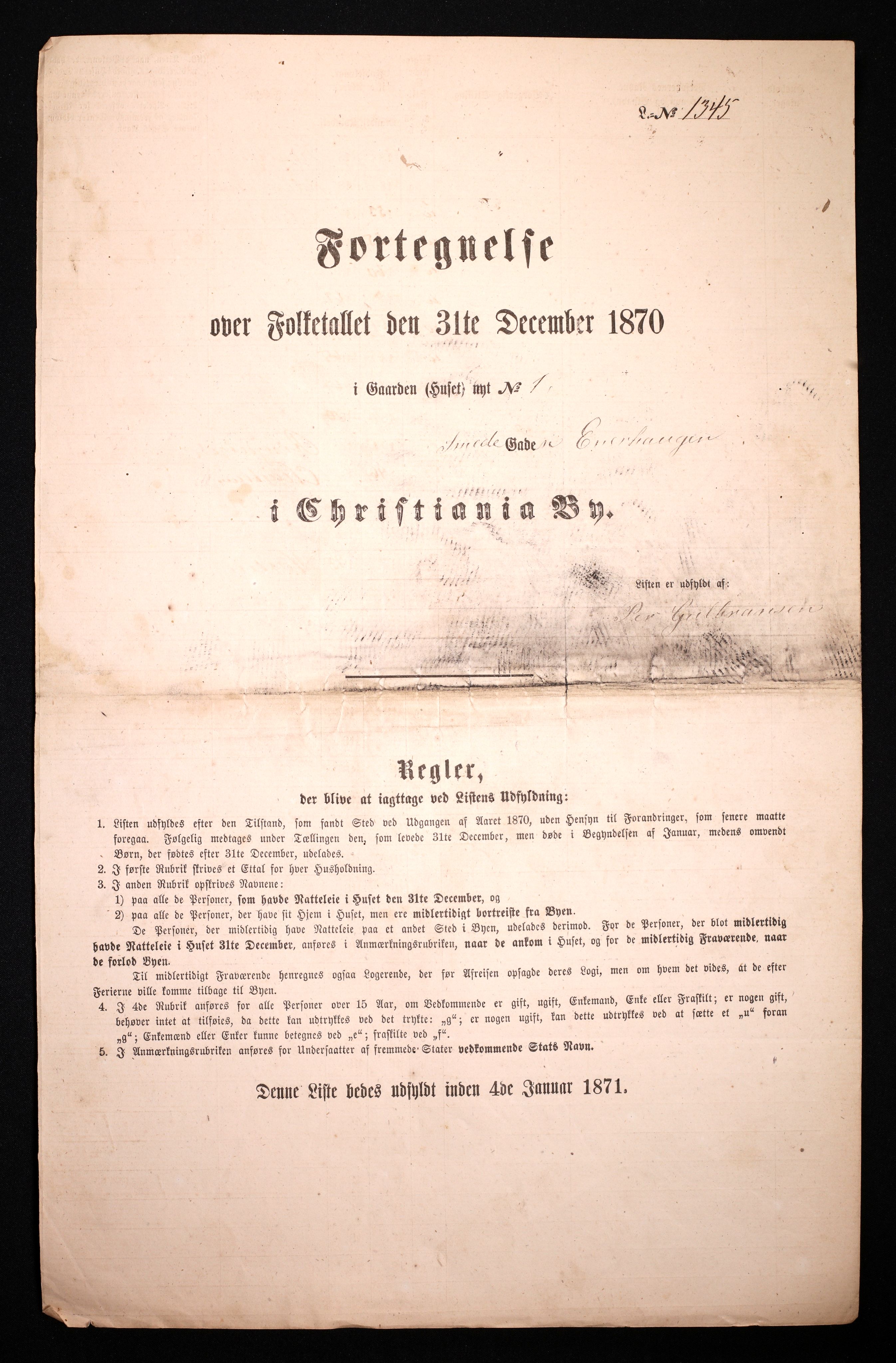 RA, Folketelling 1870 for 0301 Kristiania kjøpstad, 1870, s. 3503