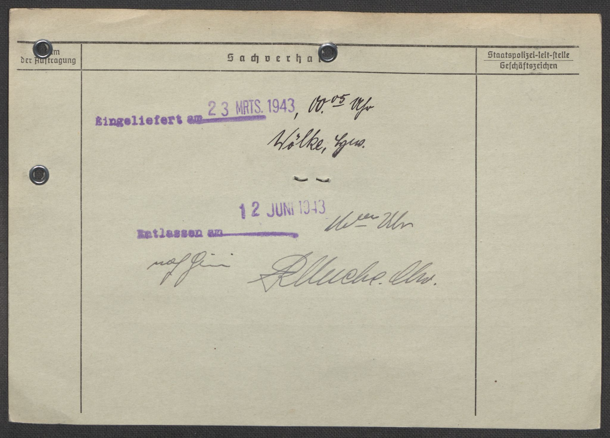 Befehlshaber der Sicherheitspolizei und des SD, RA/RAFA-5969/E/Ea/Eaa/L0007: Register over norske fanger i Møllergata 19: Lundb-N, 1940-1945, s. 5