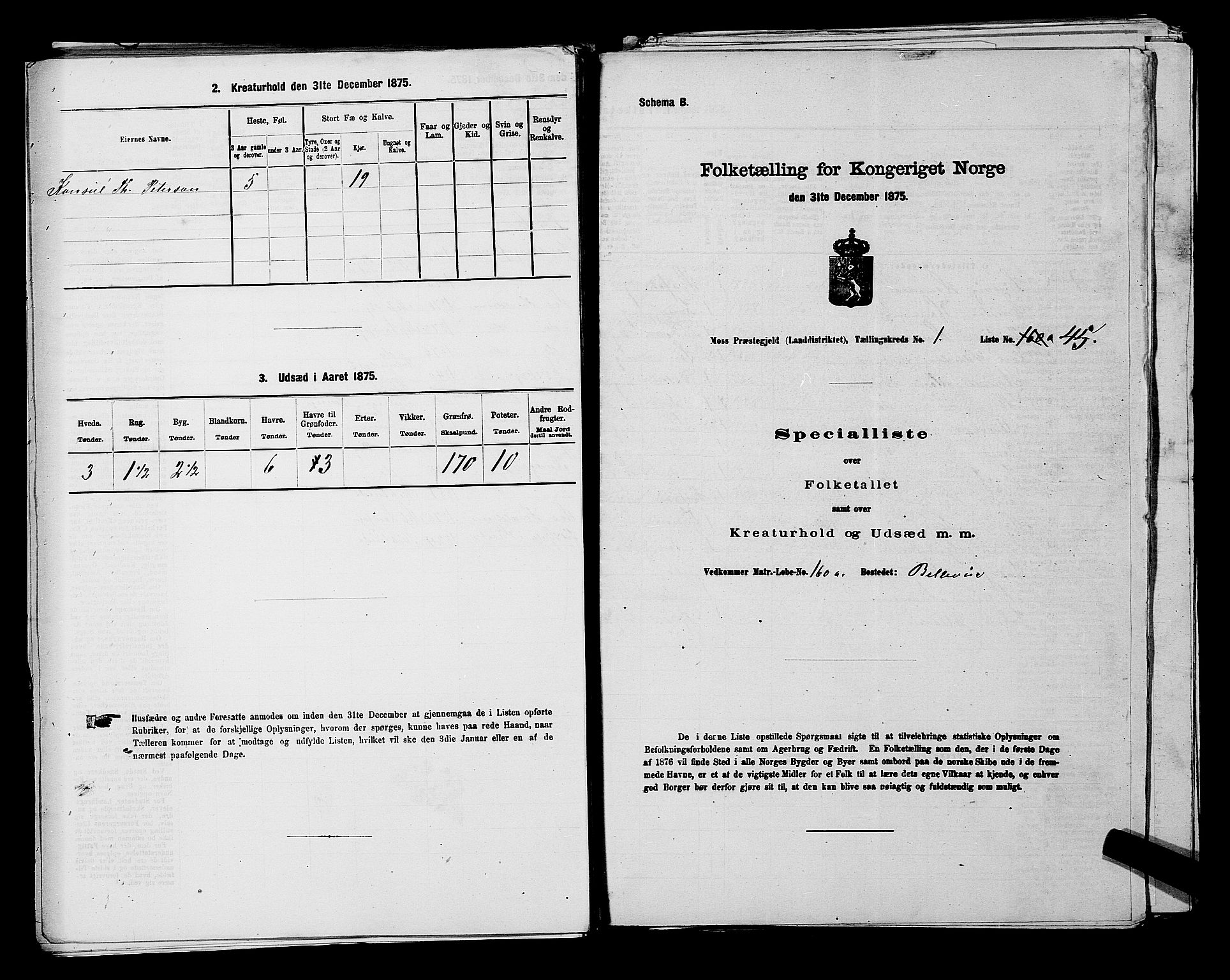 RA, Folketelling 1875 for 0194L Moss prestegjeld, Moss landsokn, 1875, s. 197