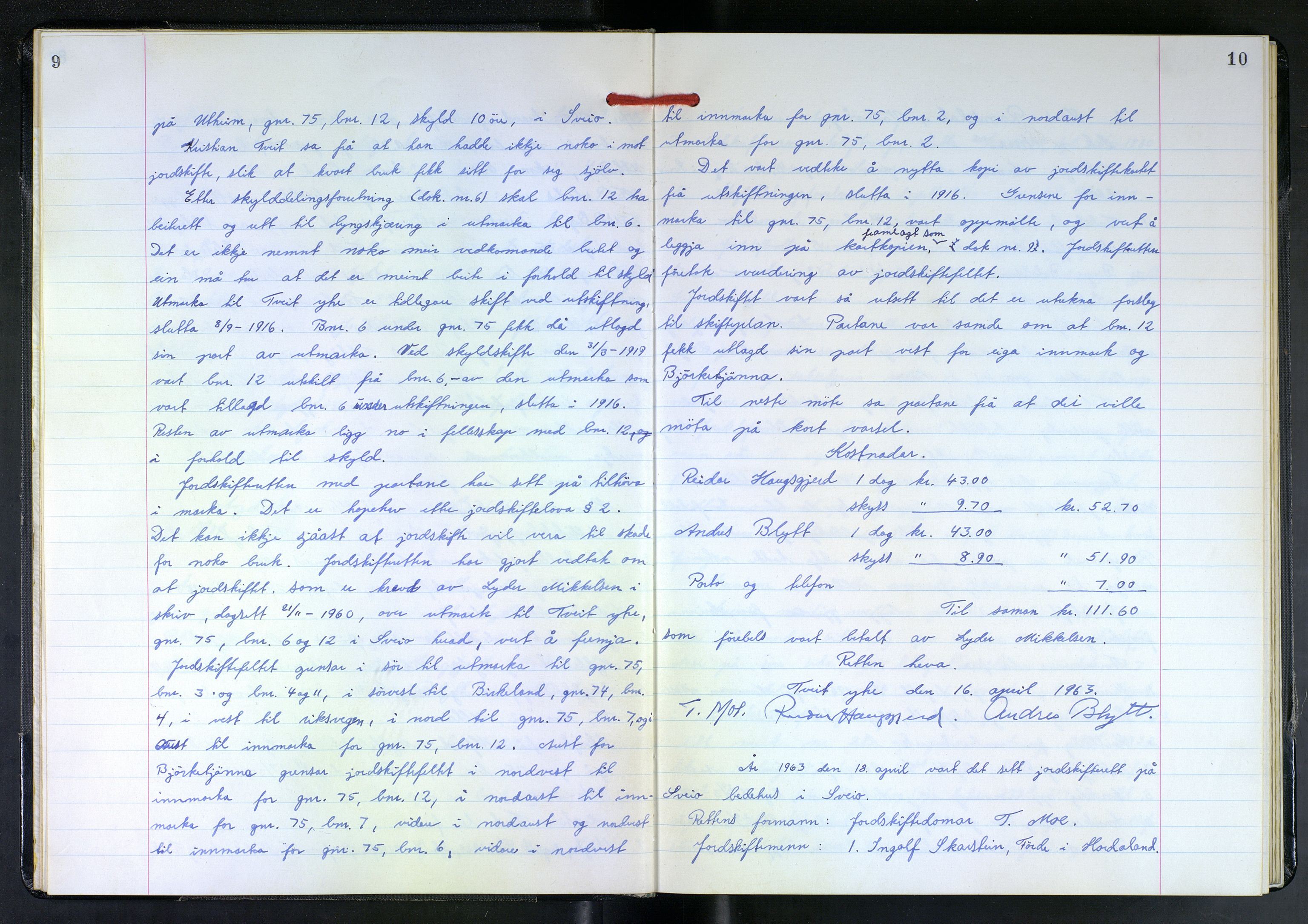 Hordaland jordskiftedøme - VI Sunnhordland jordskiftedistrikt, AV/SAB-A-7301/A/Aa/L0045: Forhandlingsprotokoll, 1963-1966, s. 9-10