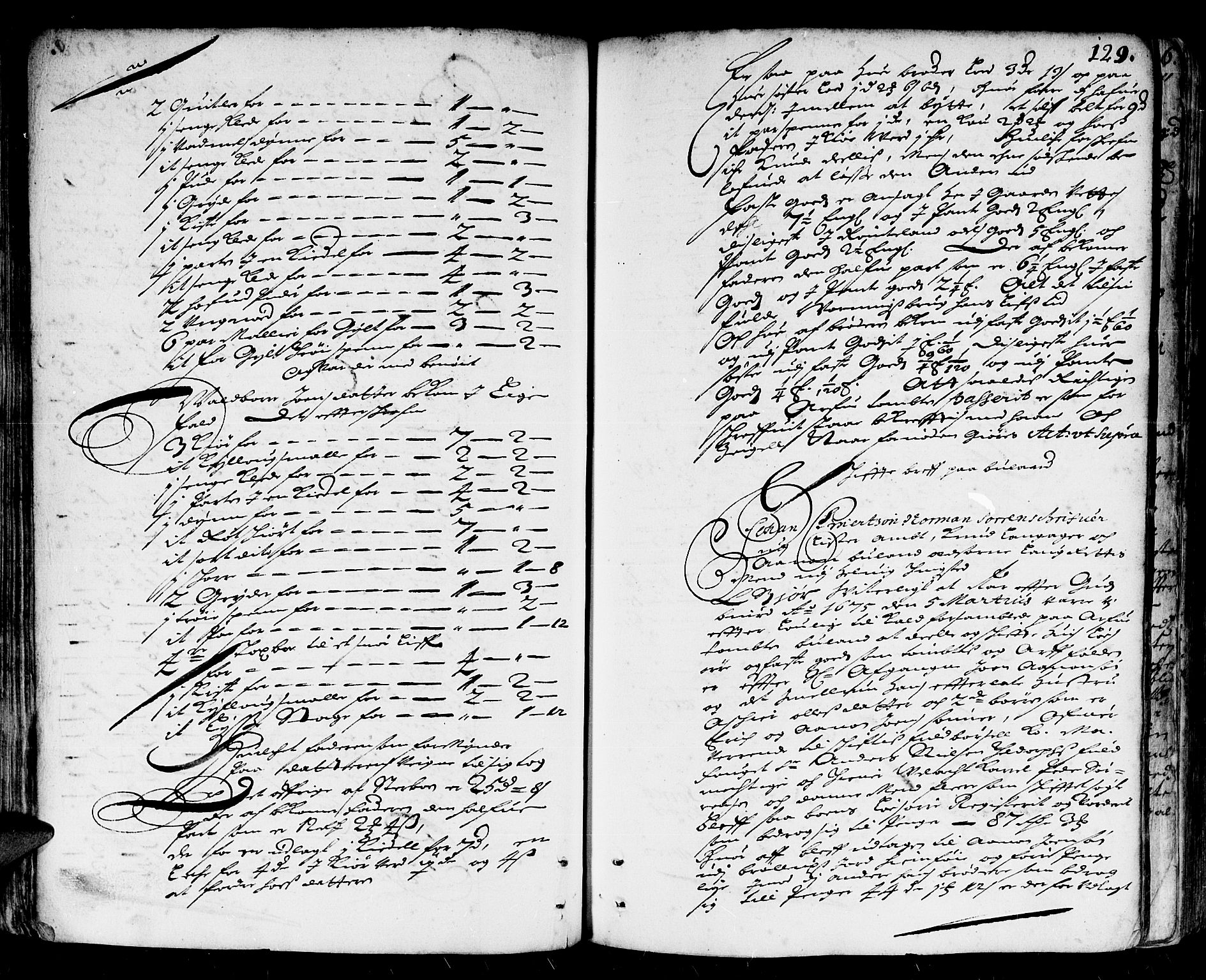 Lister sorenskriveri, AV/SAK-1221-0003/H/Hc/L0003: Skifteprotokoll nr 3 med register, 1672-1682, s. 128b-129a