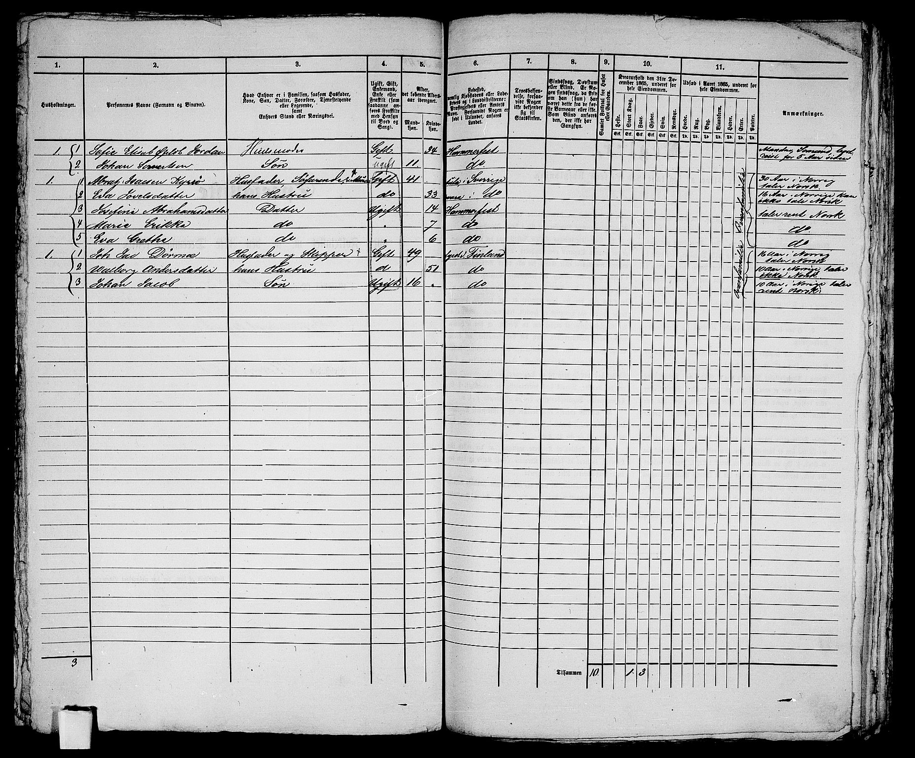 RA, Folketelling 1865 for 2001B Hammerfest prestegjeld, Hammerfest kjøpstad, 1865, s. 236