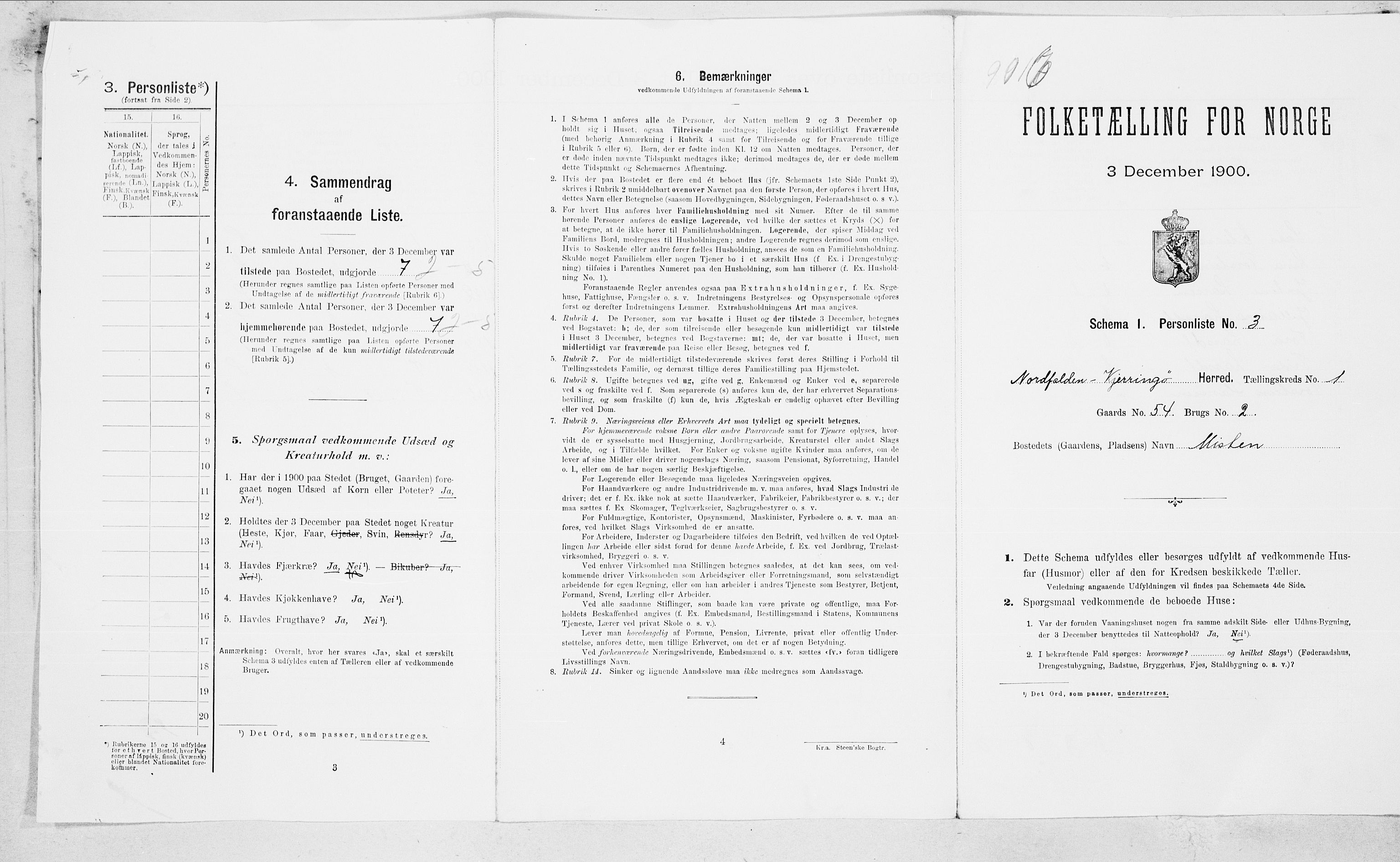 SAT, Folketelling 1900 for 1846 Nordfold-Kjerringøy herred, 1900, s. 22