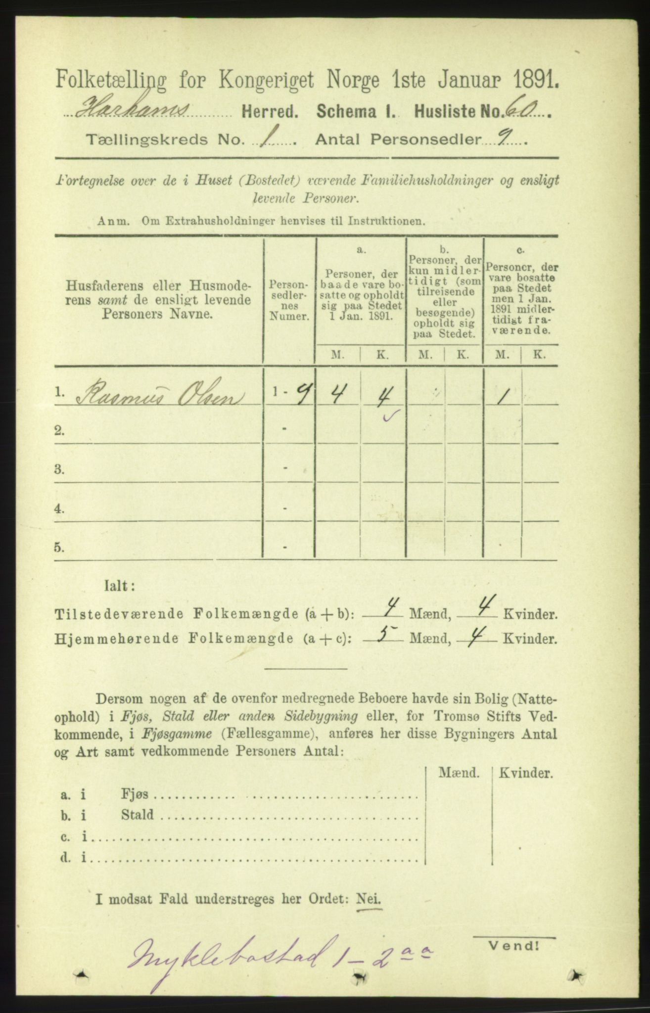 RA, Folketelling 1891 for 1534 Haram herred, 1891, s. 25