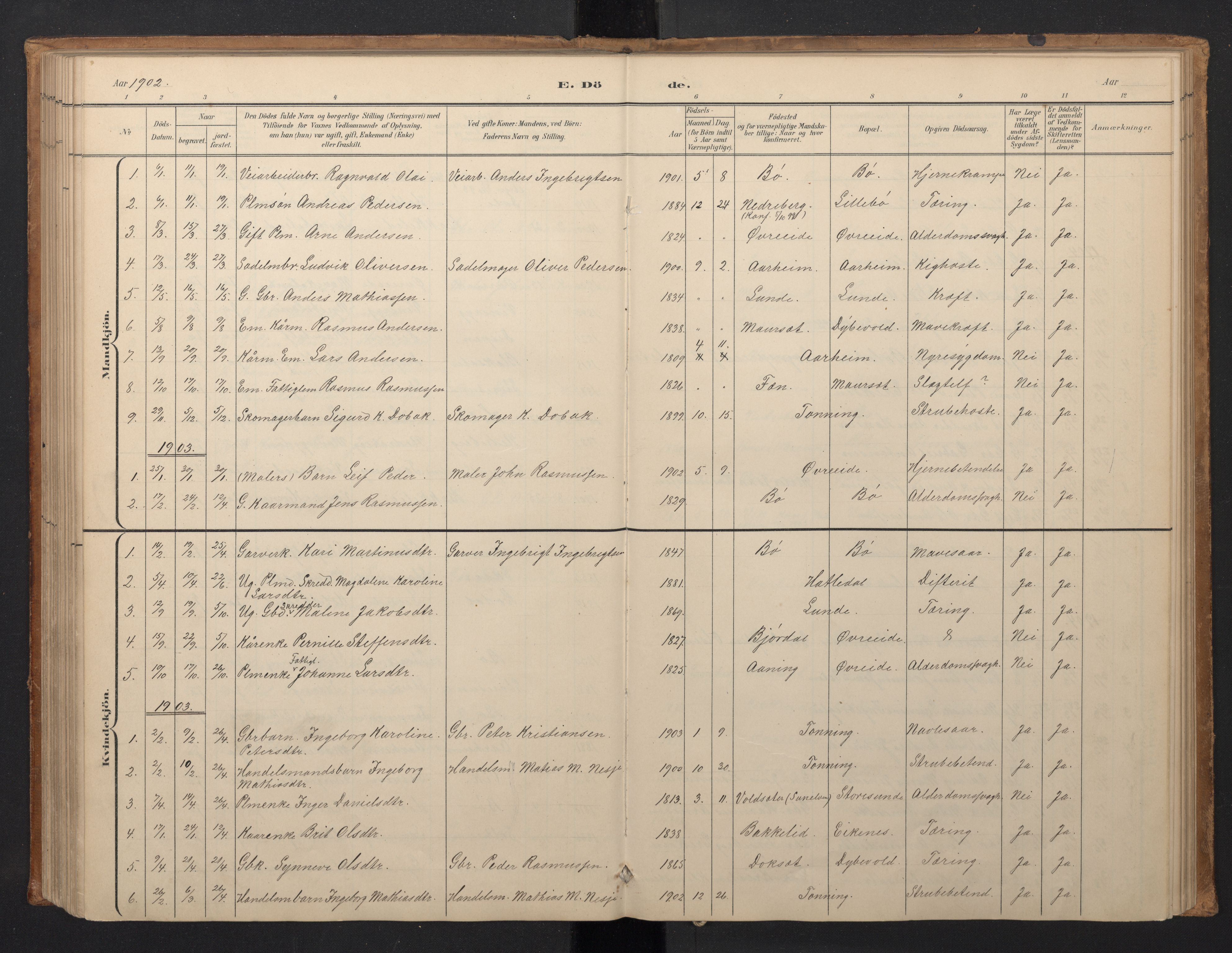 Stryn Sokneprestembete, SAB/A-82501: Klokkerbok nr. A 2, 1883-1905, s. 144b-145a