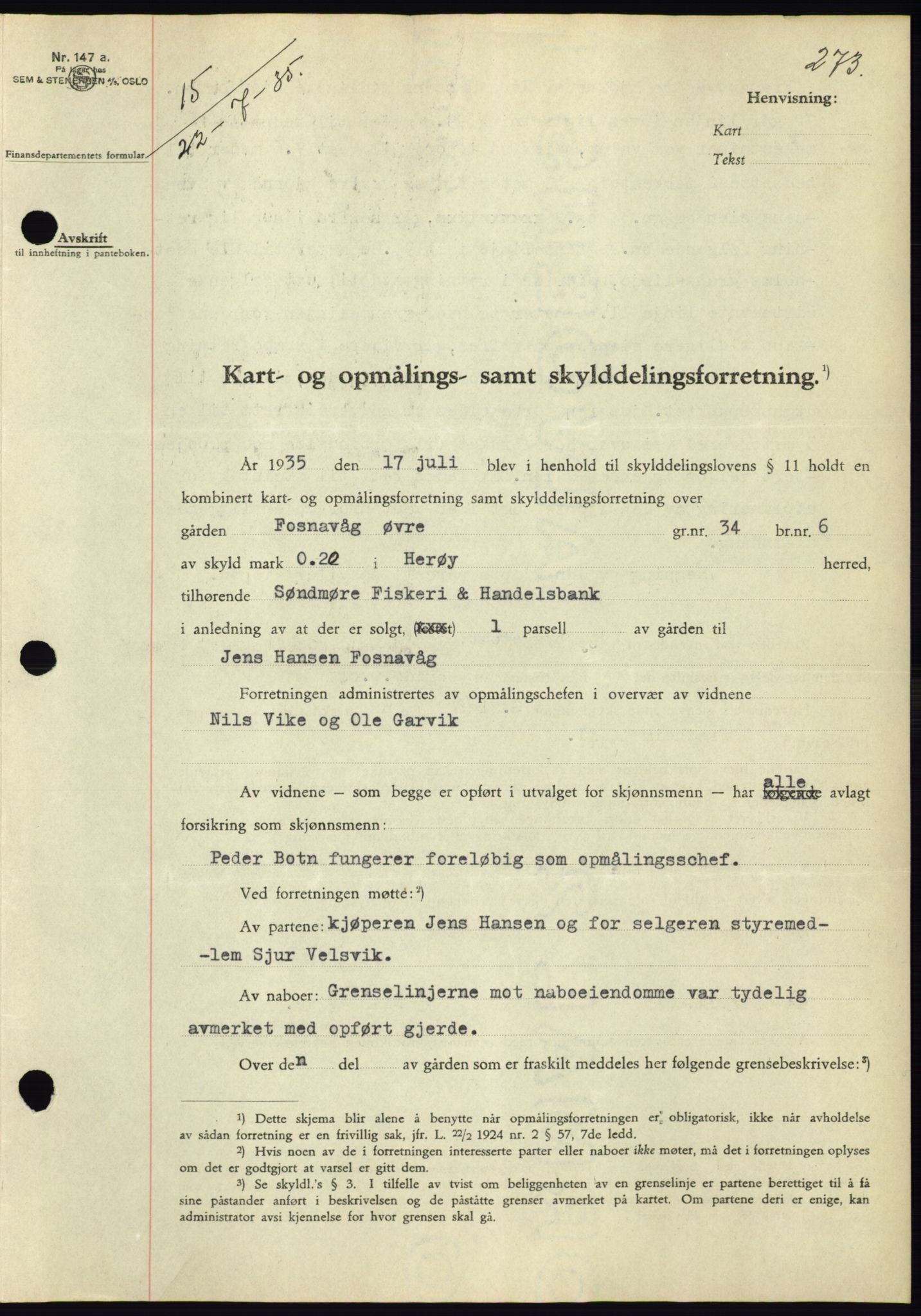 Søre Sunnmøre sorenskriveri, AV/SAT-A-4122/1/2/2C/L0059: Pantebok nr. 53, 1935-1935, Tingl.dato: 22.07.1935