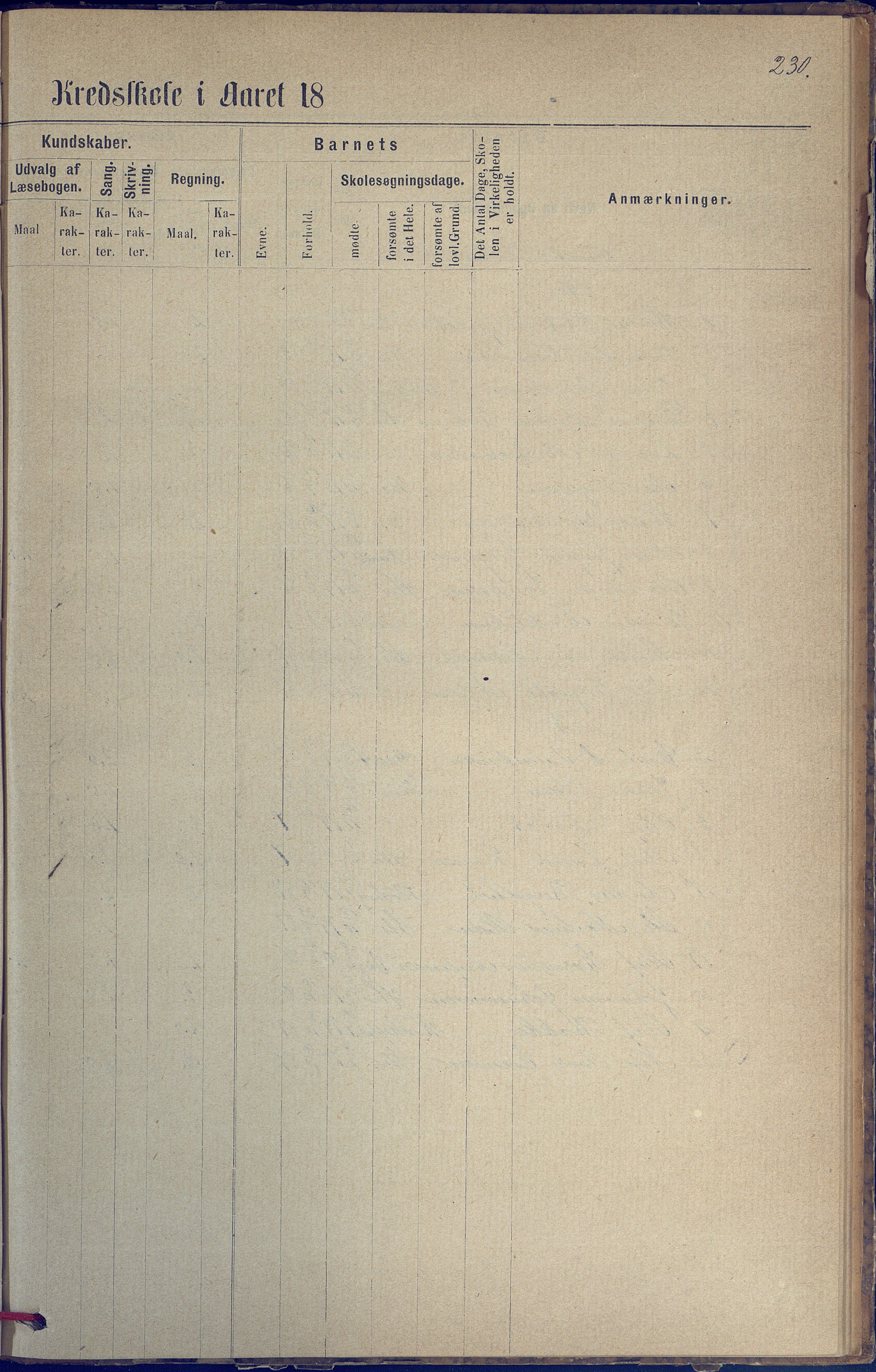 Hisøy kommune frem til 1991, AAKS/KA0922-PK/31/L0005: Skoleprotokoll, 1877-1892, s. 230