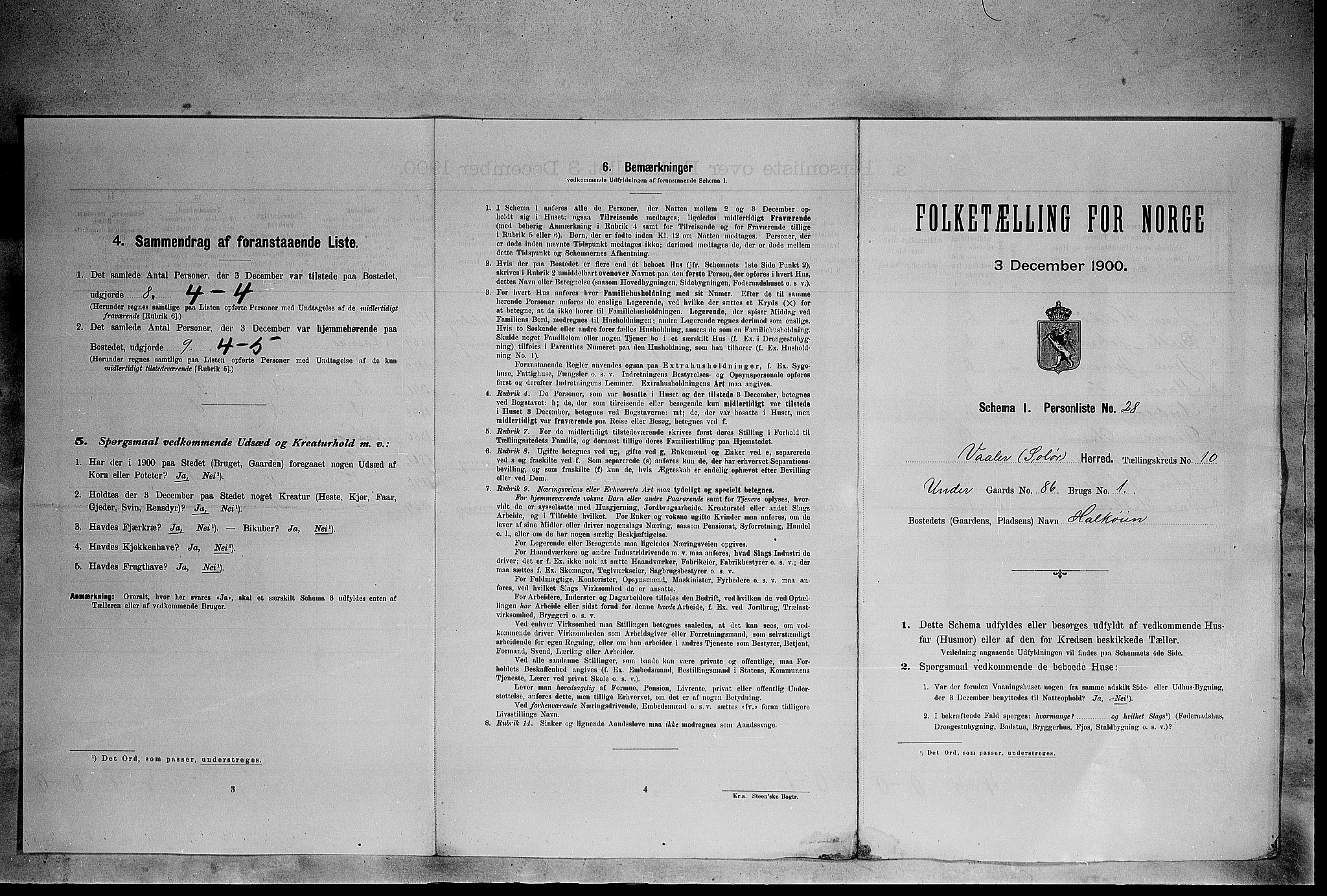 SAH, Folketelling 1900 for 0426 Våler herred, 1900, s. 1347