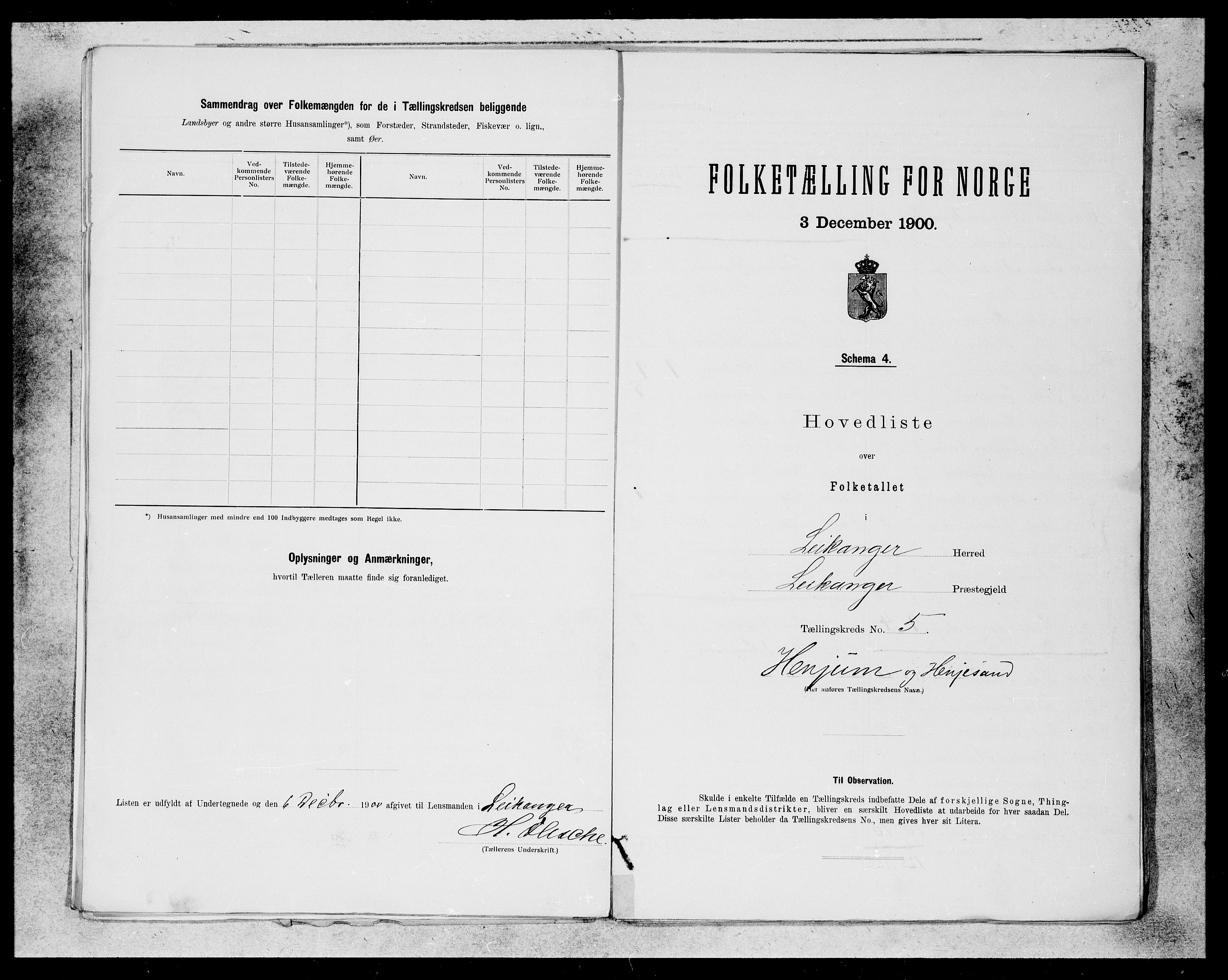 SAB, Folketelling 1900 for 1419 Leikanger herred, 1900, s. 9