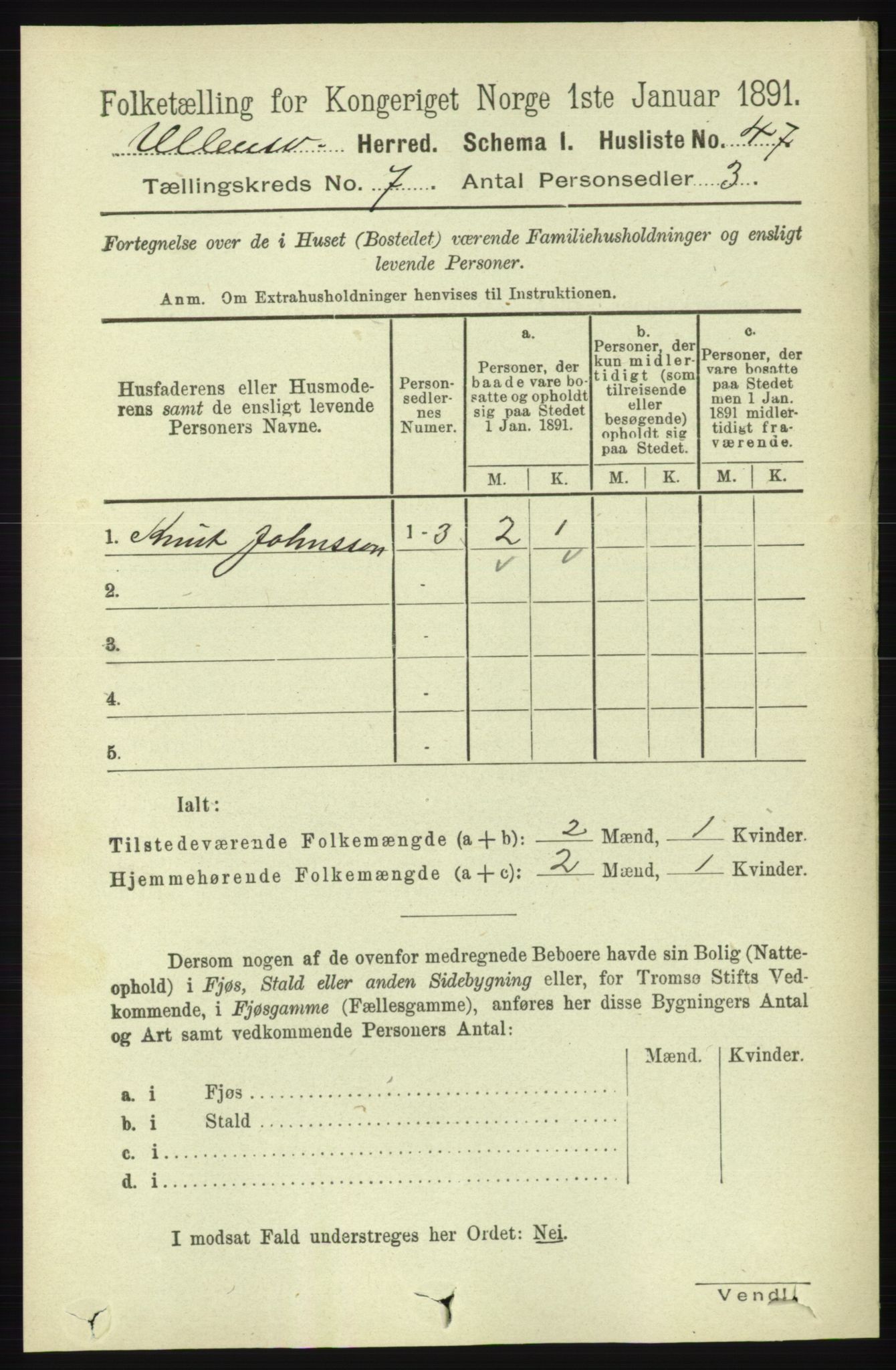 RA, Folketelling 1891 for 1230 Ullensvang herred, 1891, s. 2349