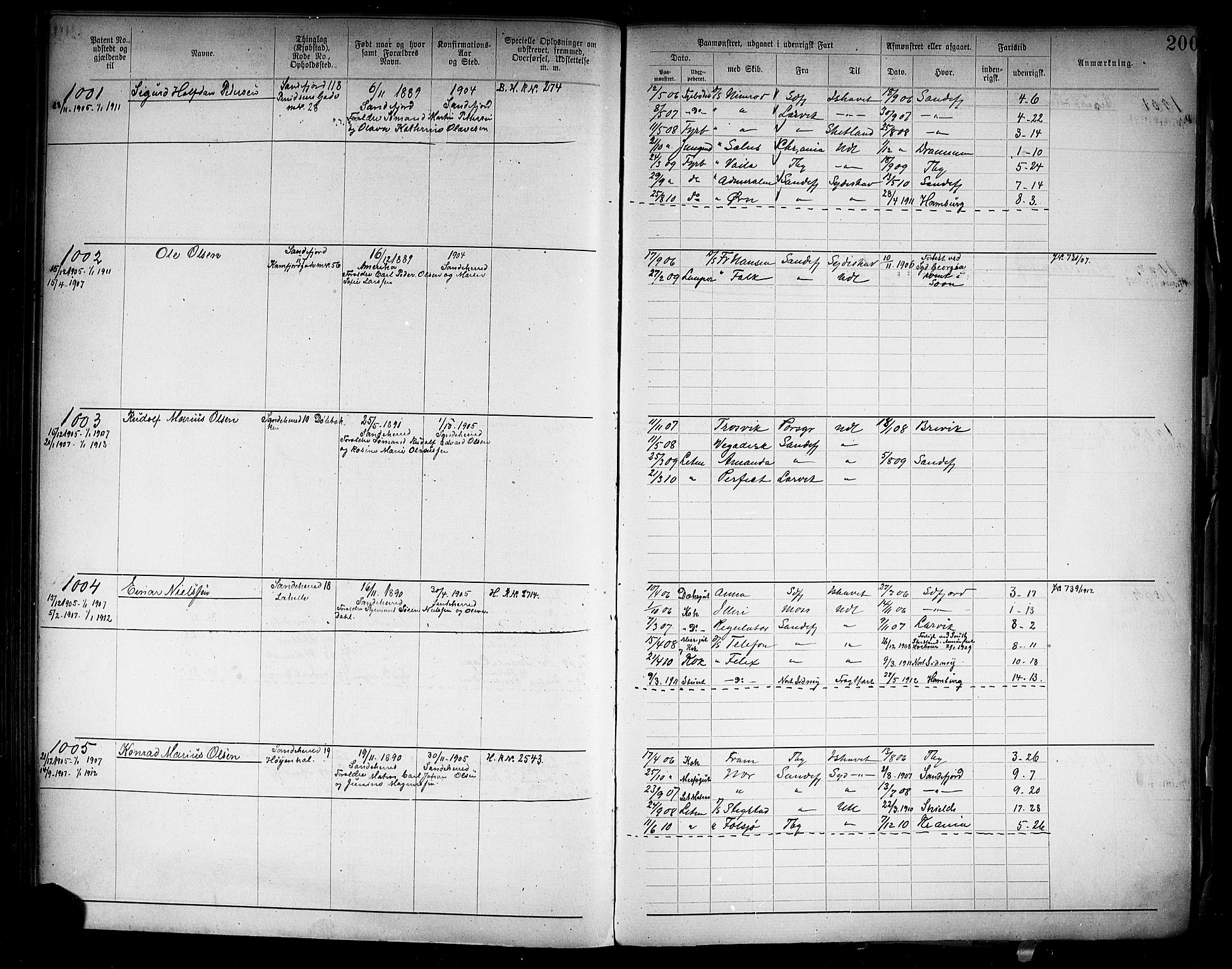 Sandefjord innrulleringskontor, SAKO/A-788/F/Fa/L0005: Annotasjonsrulle, 1894-1911, s. 202