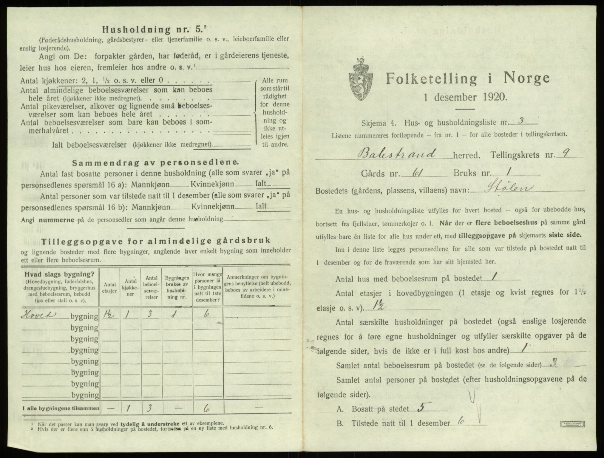 SAB, Folketelling 1920 for 1418 Balestrand herred, 1920, s. 569