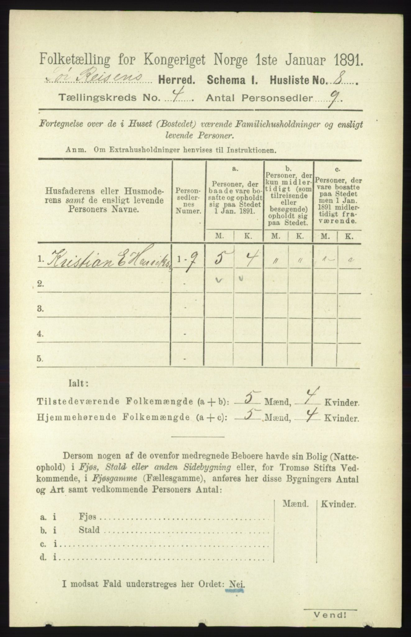 RA, Folketelling 1891 for 1925 Sørreisa herred, 1891, s. 1018