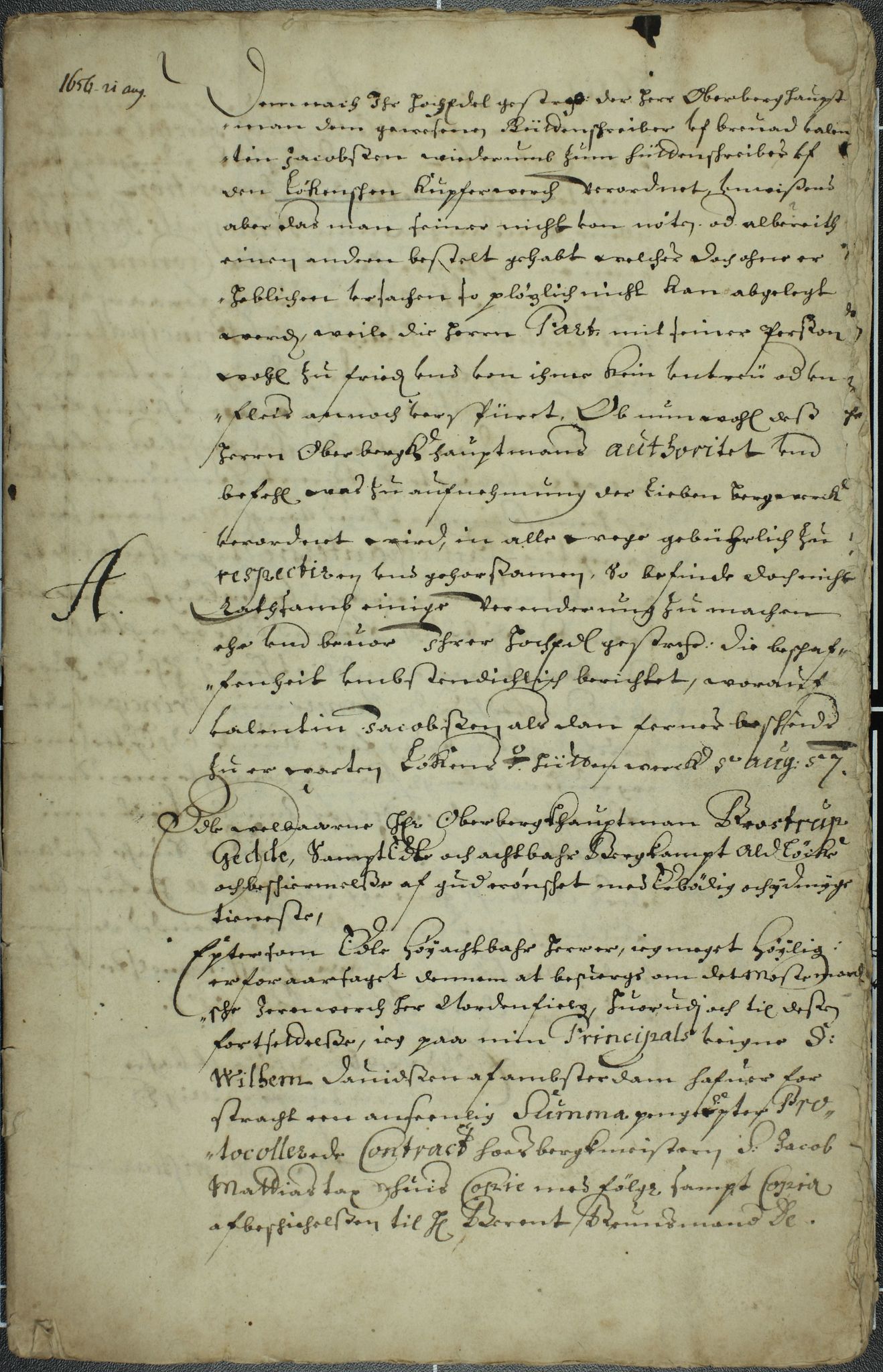 Løkken Kobberverk, MIST/OI-A-6001/D/Da/L0001/0002: Brev og dokumenter / Omkring Löckens Werks circumference, 1656., 1656