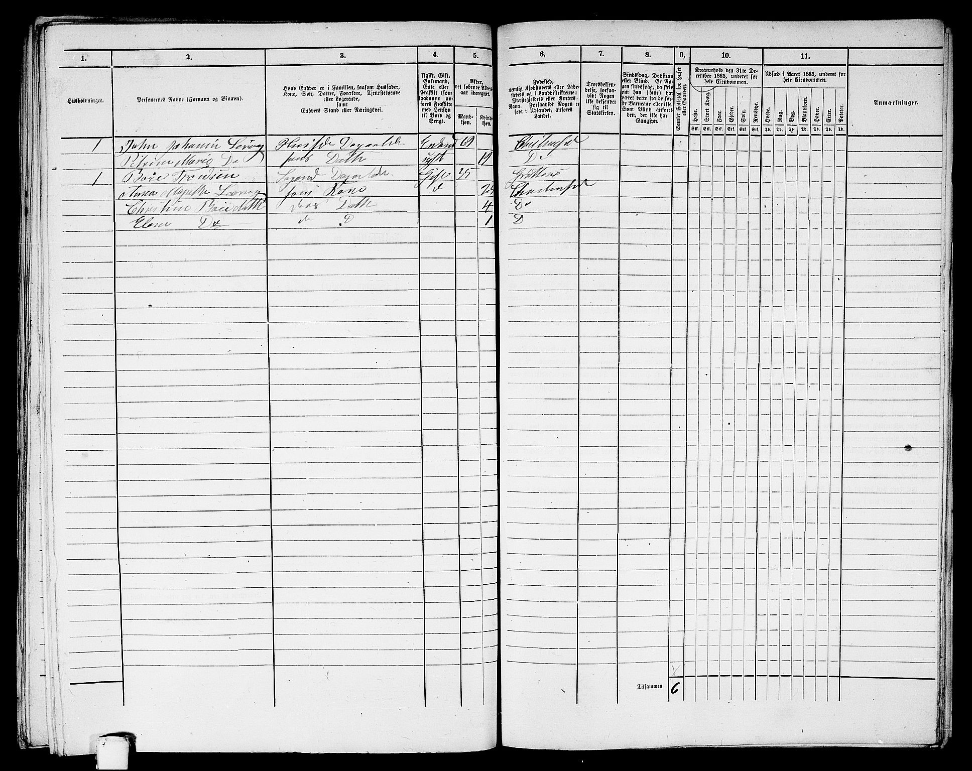 RA, Folketelling 1865 for 1503B Kristiansund prestegjeld, Kristiansund kjøpstad, 1865, s. 1015