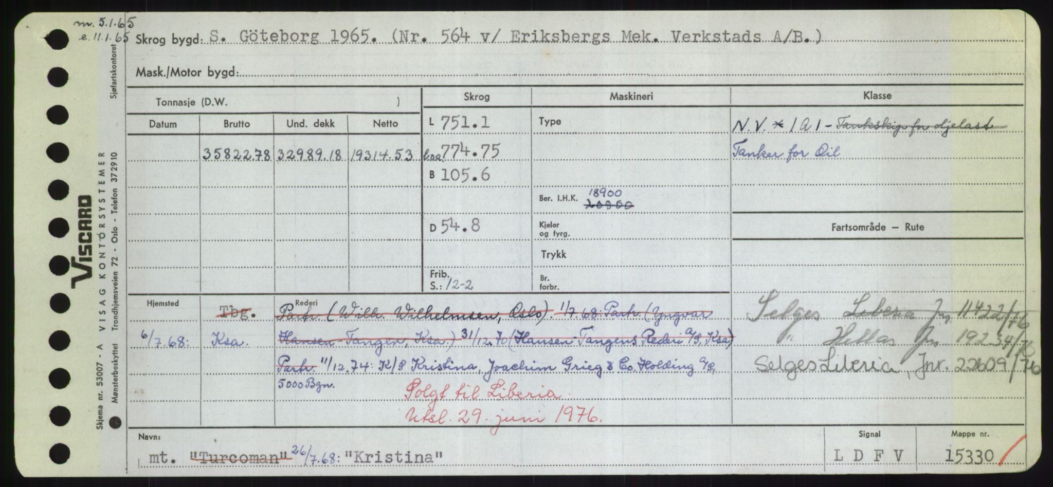 Sjøfartsdirektoratet med forløpere, Skipsmålingen, AV/RA-S-1627/H/Hd/L0021: Fartøy, Kor-Kår, s. 175