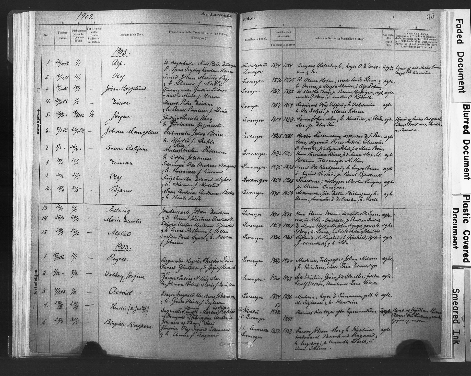 Ministerialprotokoller, klokkerbøker og fødselsregistre - Nord-Trøndelag, SAT/A-1458/720/L0189: Ministerialbok nr. 720A05, 1880-1911, s. 35
