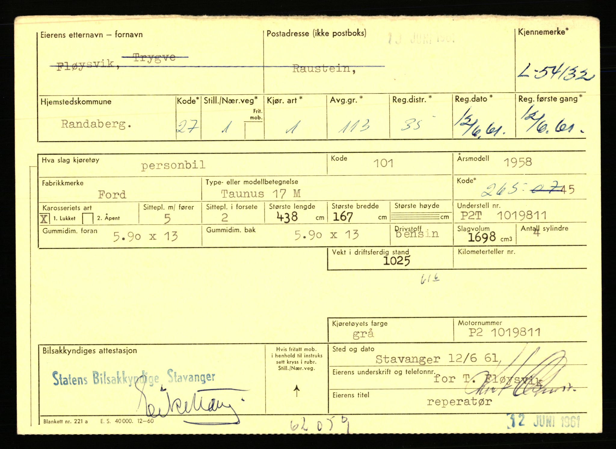 Stavanger trafikkstasjon, AV/SAST-A-101942/0/F/L0053: L-52900 - L-54199, 1930-1971, s. 2725