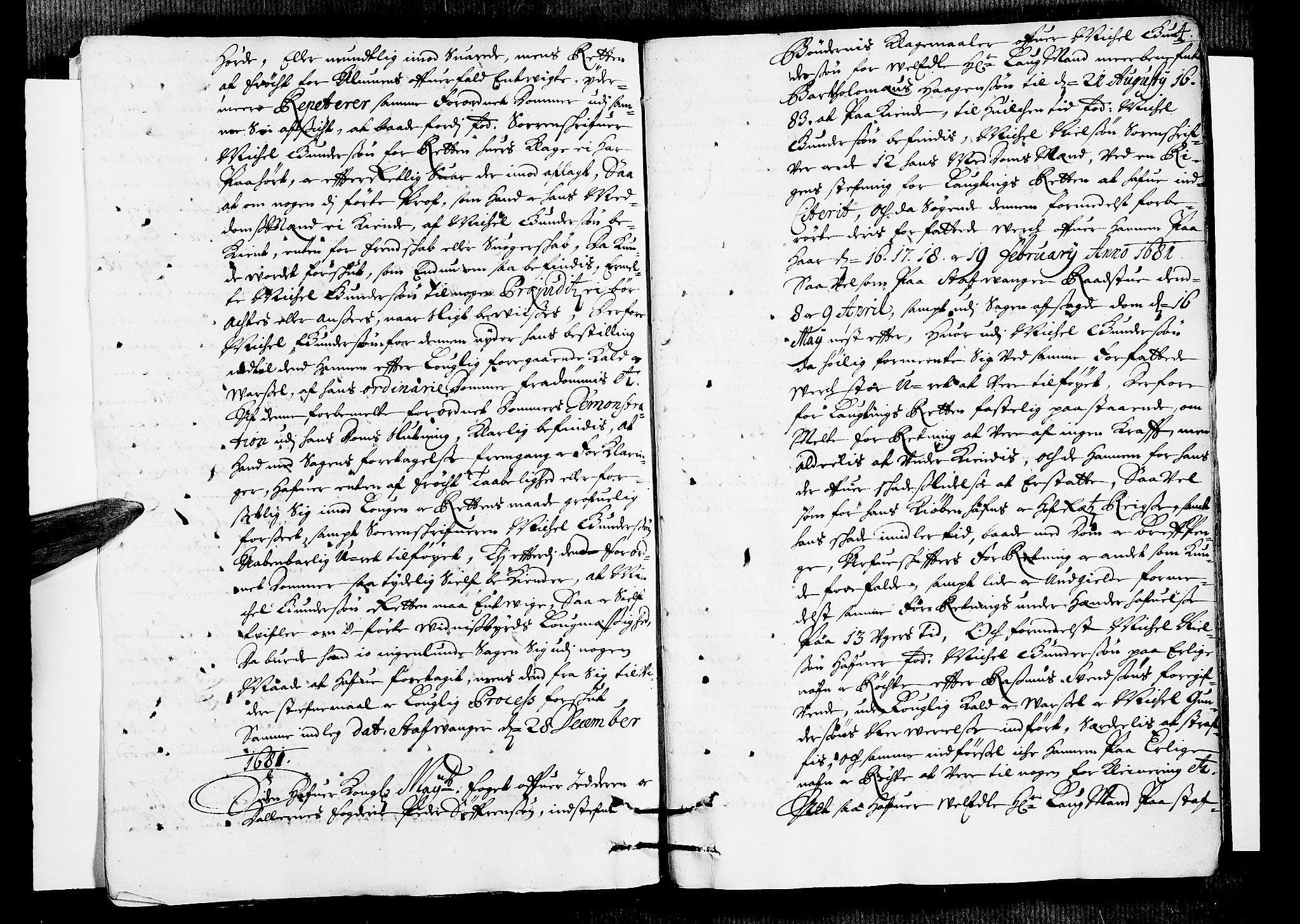 Ryfylke tingrett, AV/SAST-A-100055/001/I/IB/IBBa/L0022: Tingbok, Karmsund og Hesby, 1685, s. 3b-4a
