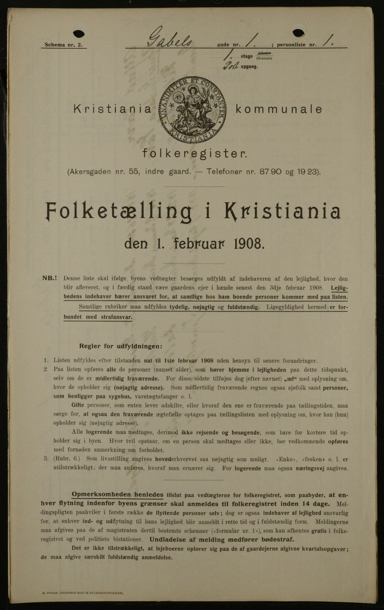 OBA, Kommunal folketelling 1.2.1908 for Kristiania kjøpstad, 1908, s. 25727