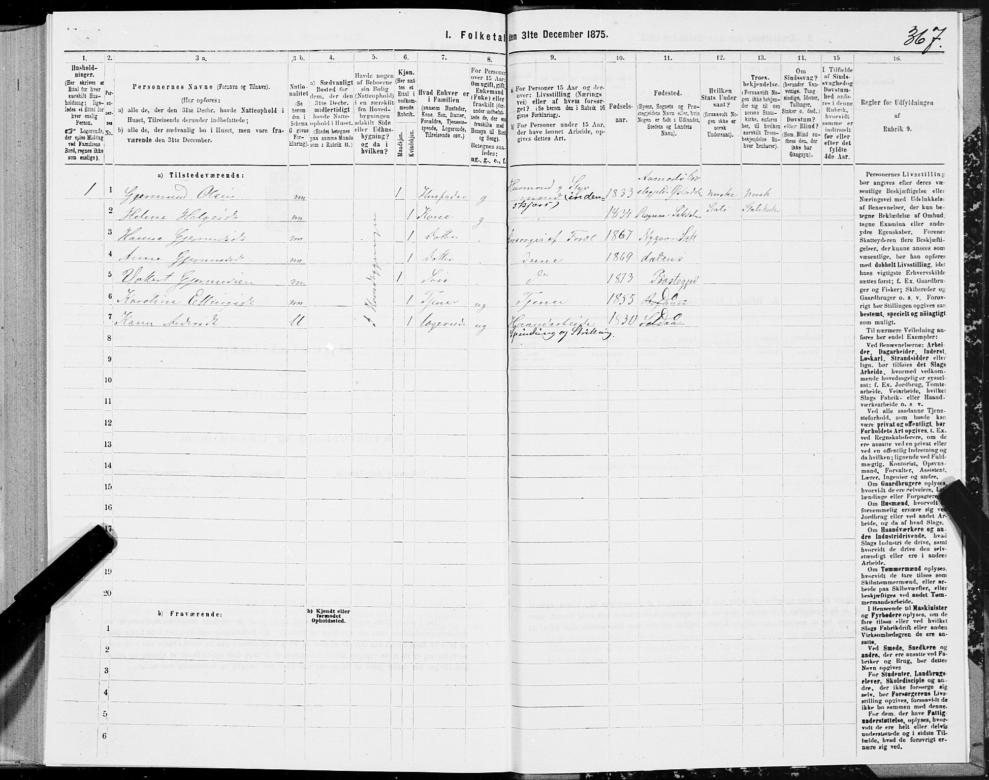 SAT, Folketelling 1875 for 1840P Saltdal prestegjeld, 1875, s. 1367