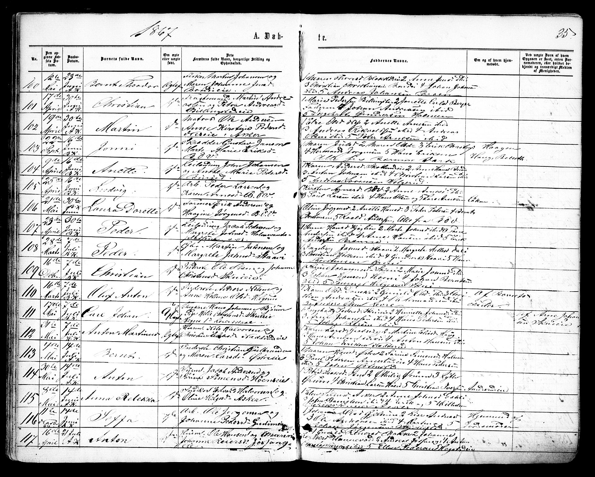 Asker prestekontor Kirkebøker, AV/SAO-A-10256a/F/Fa/L0008: Ministerialbok nr. I 8, 1865-1878, s. 35