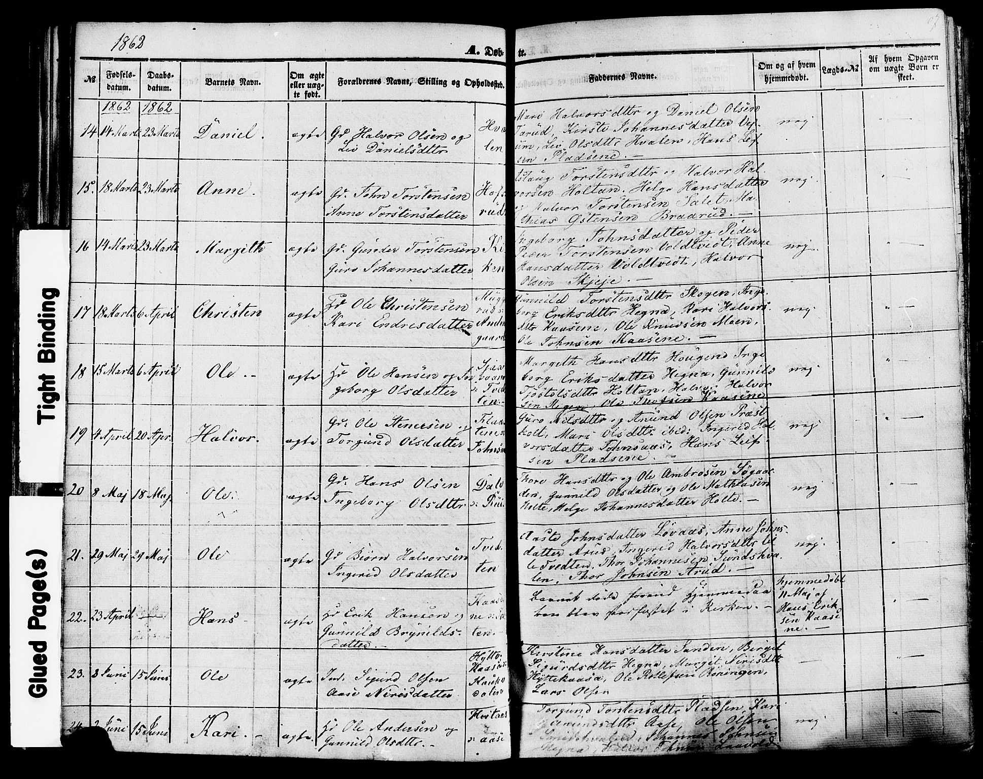 Sauherad kirkebøker, AV/SAKO-A-298/F/Fa/L0007: Ministerialbok nr. I 7, 1851-1873, s. 67