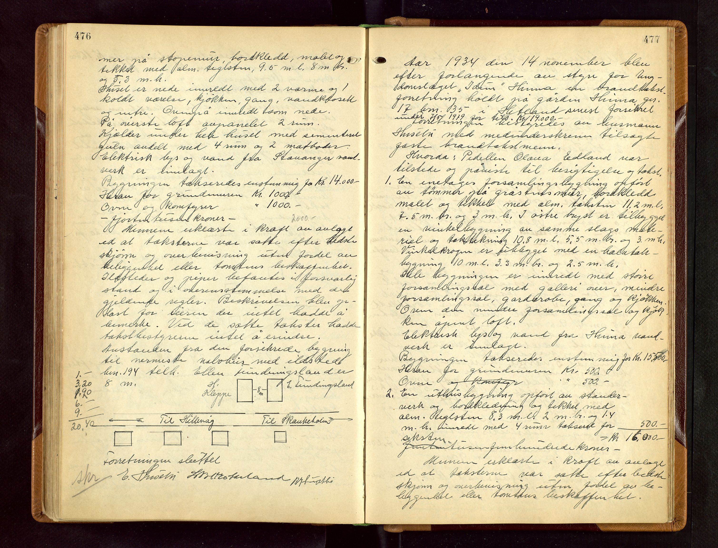 Hetland lensmannskontor, SAST/A-100101/Goa/L0006: "Branntakstprotokoll", 1921-1938, s. 476-477