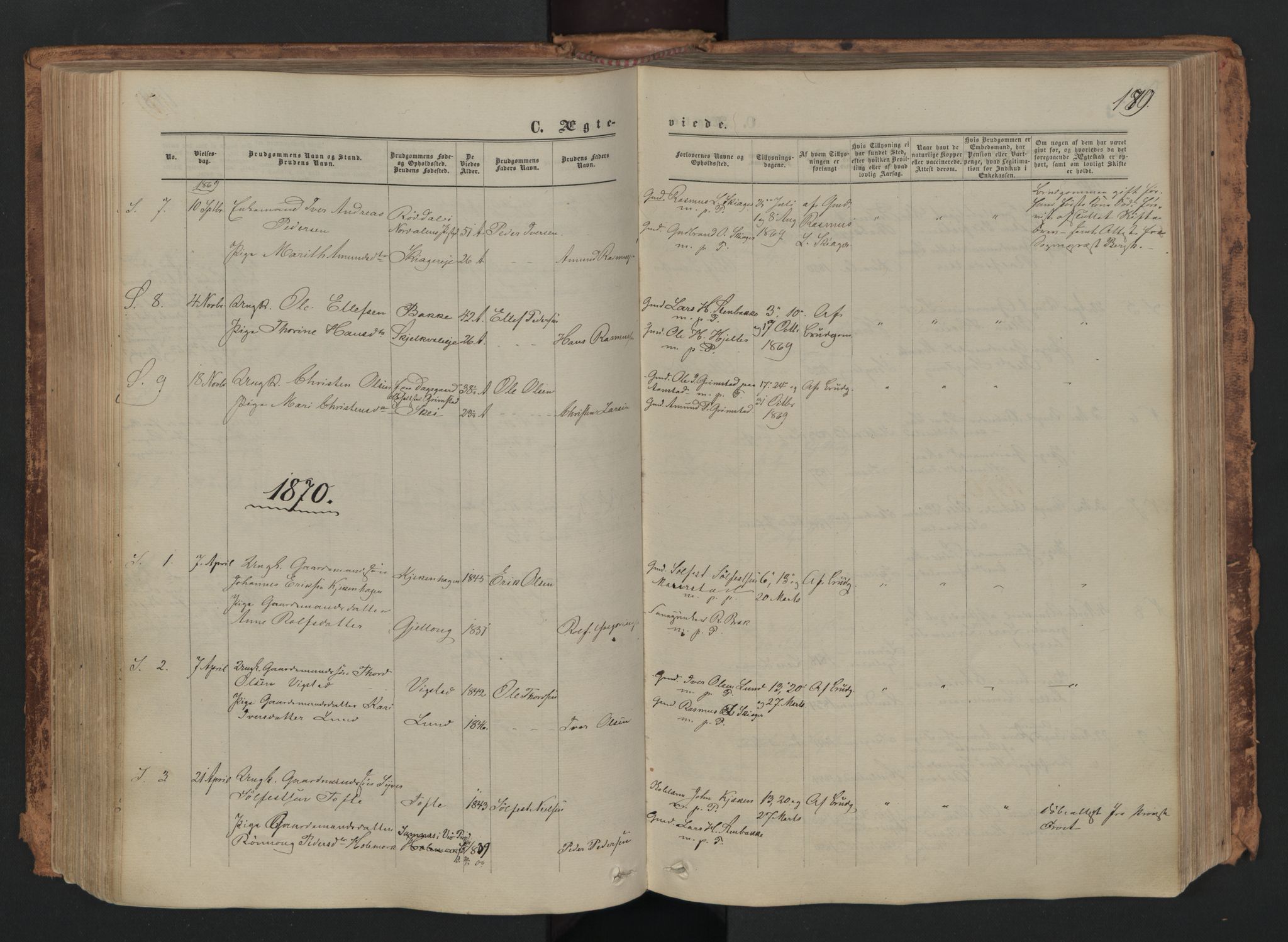 Skjåk prestekontor, AV/SAH-PREST-072/H/Ha/Haa/L0001: Ministerialbok nr. 1, 1863-1879, s. 179