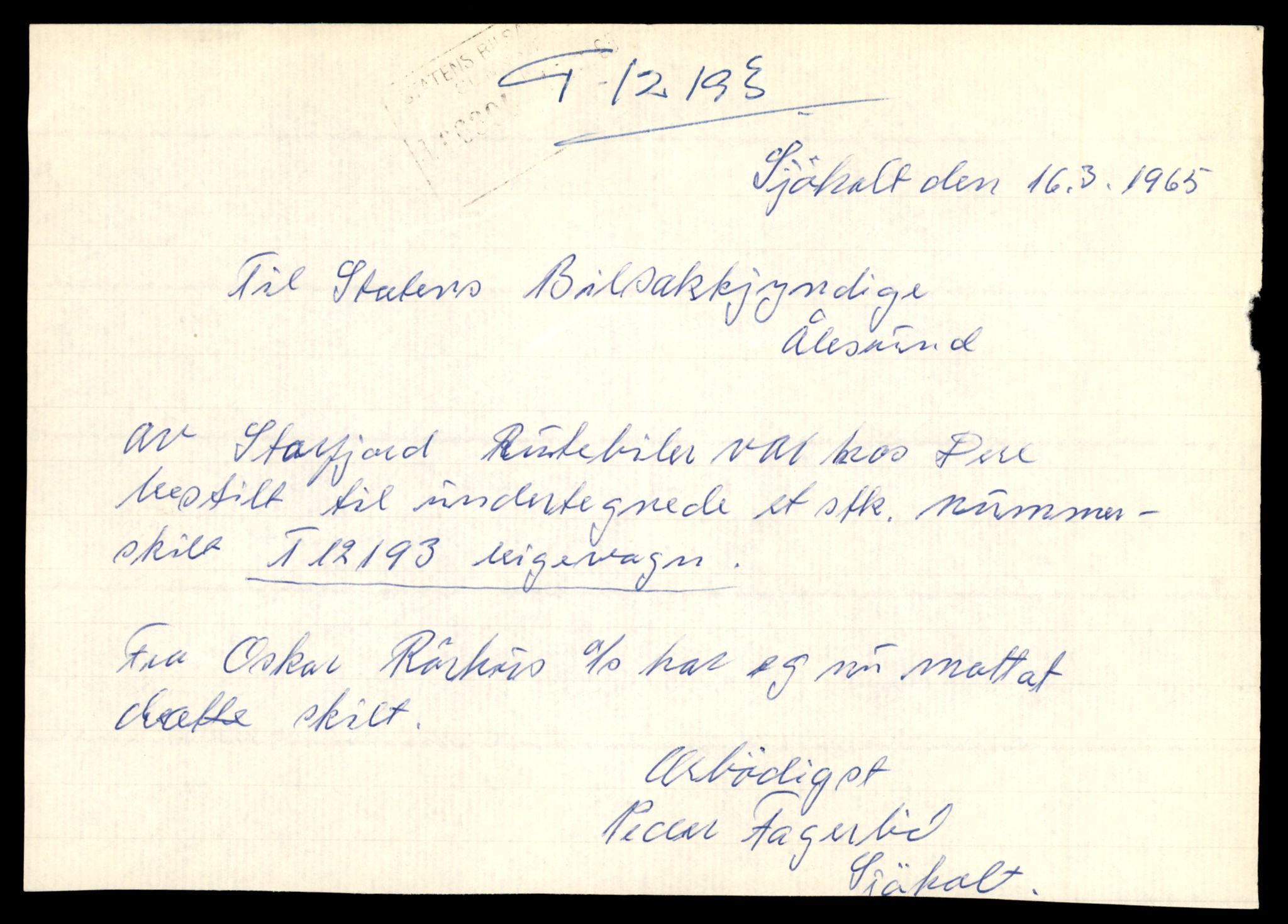 Møre og Romsdal vegkontor - Ålesund trafikkstasjon, AV/SAT-A-4099/F/Fe/L0033: Registreringskort for kjøretøy T 12151 - T 12474, 1927-1998, s. 1179