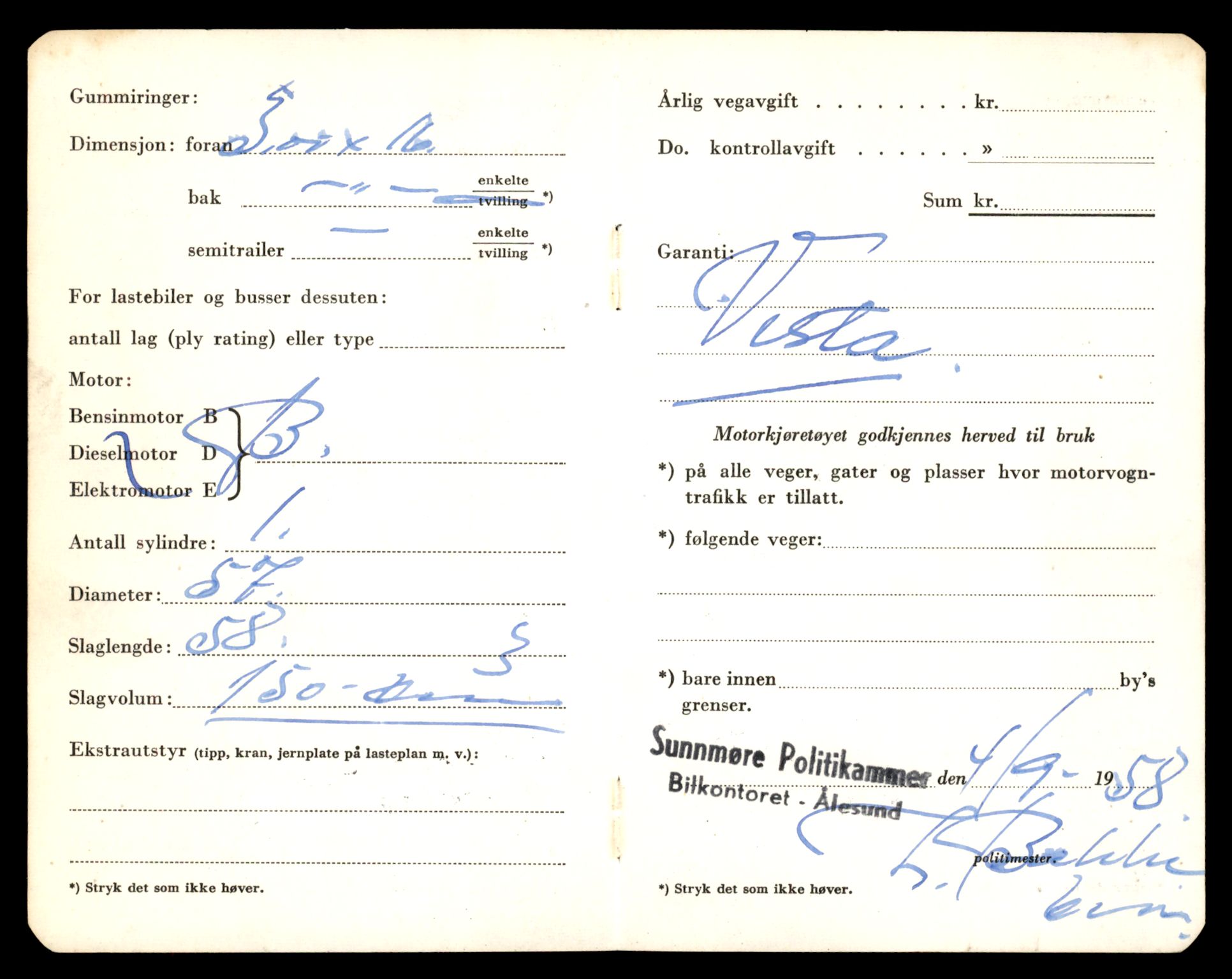 Møre og Romsdal vegkontor - Ålesund trafikkstasjon, AV/SAT-A-4099/F/Fe/L0038: Registreringskort for kjøretøy T 13180 - T 13360, 1927-1998, s. 706