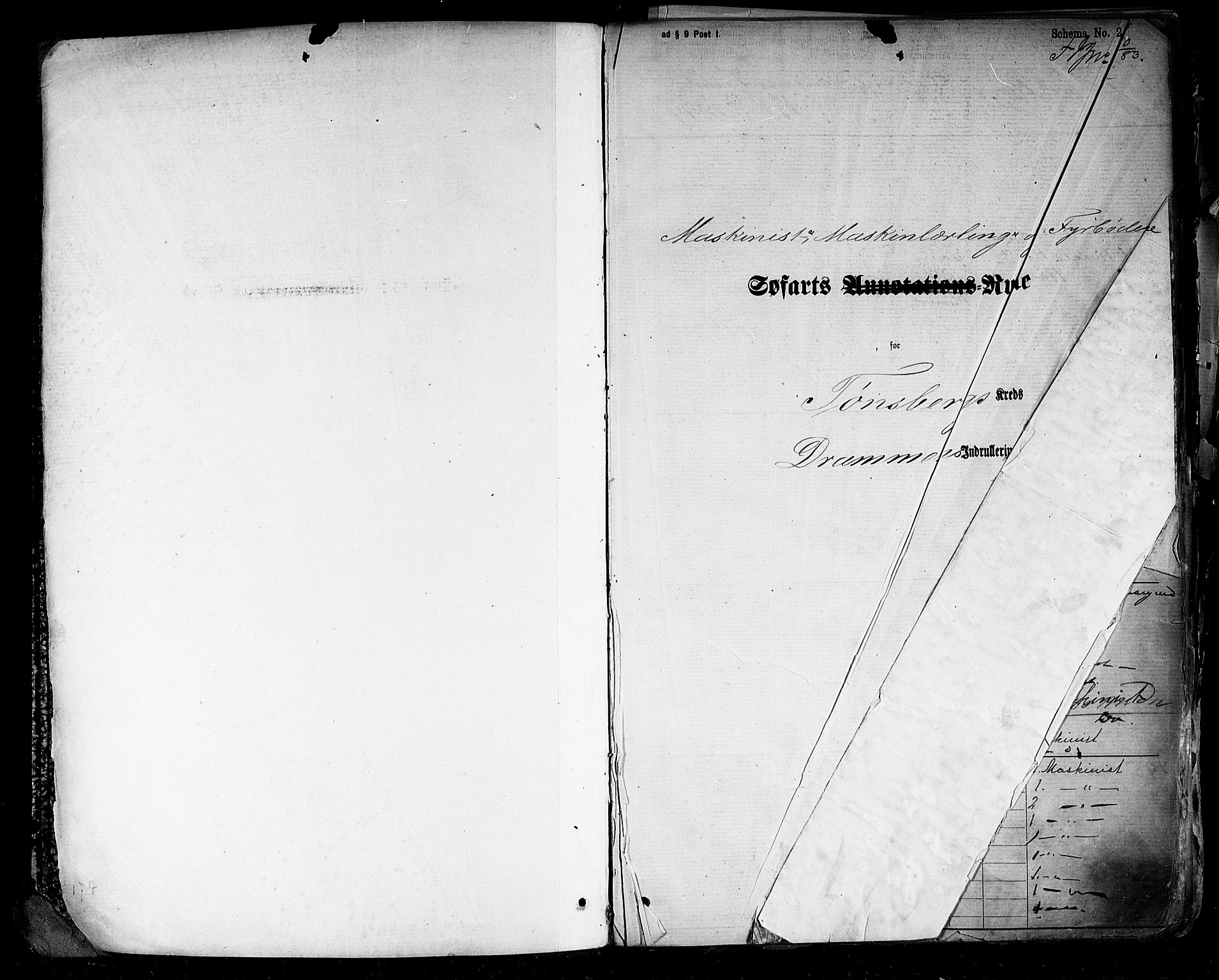 Tønsberg innrulleringskontor, SAKO/A-786/F/Fe/L0001: Maskinist- og fyrbøterrulle Patent nr. 1-314, 1883-1901, s. 2