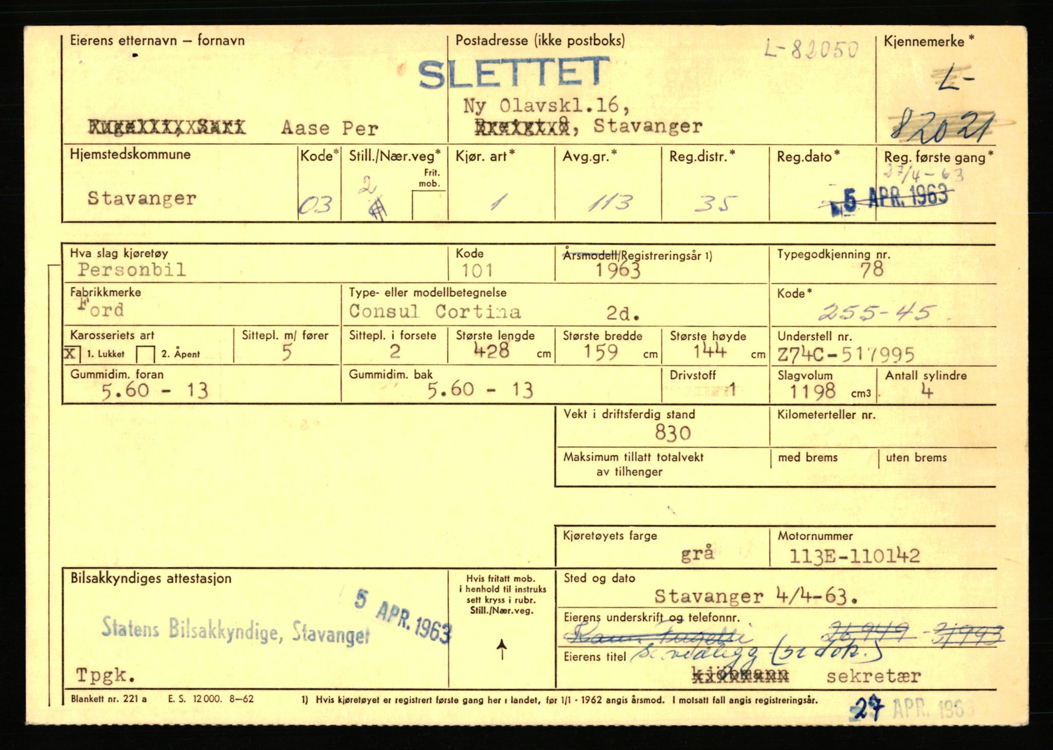 Stavanger trafikkstasjon, AV/SAST-A-101942/0/F/L0071: L-80500 - L-82199, 1930-1971, s. 2521