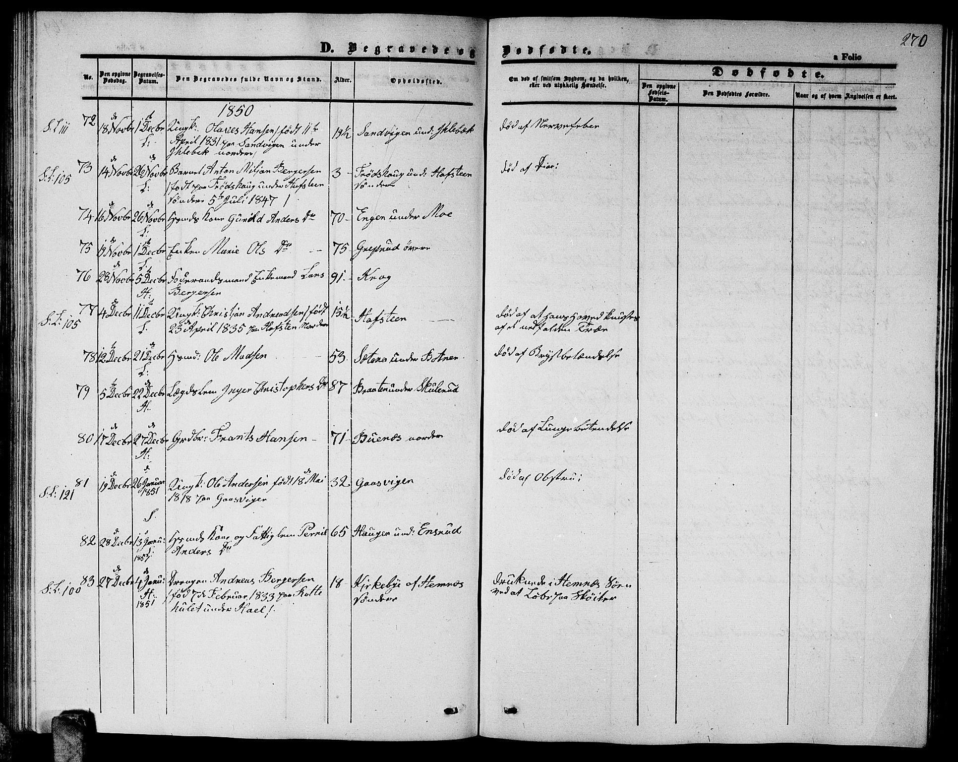 Høland prestekontor Kirkebøker, AV/SAO-A-10346a/G/Ga/L0003: Klokkerbok nr. I 3, 1846-1853, s. 270
