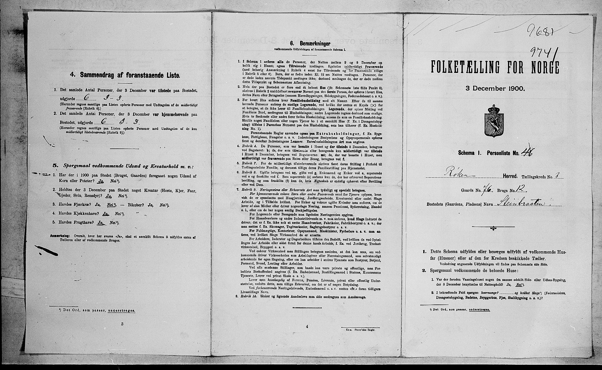 RA, Folketelling 1900 for 0627 Røyken herred, 1900, s. 442