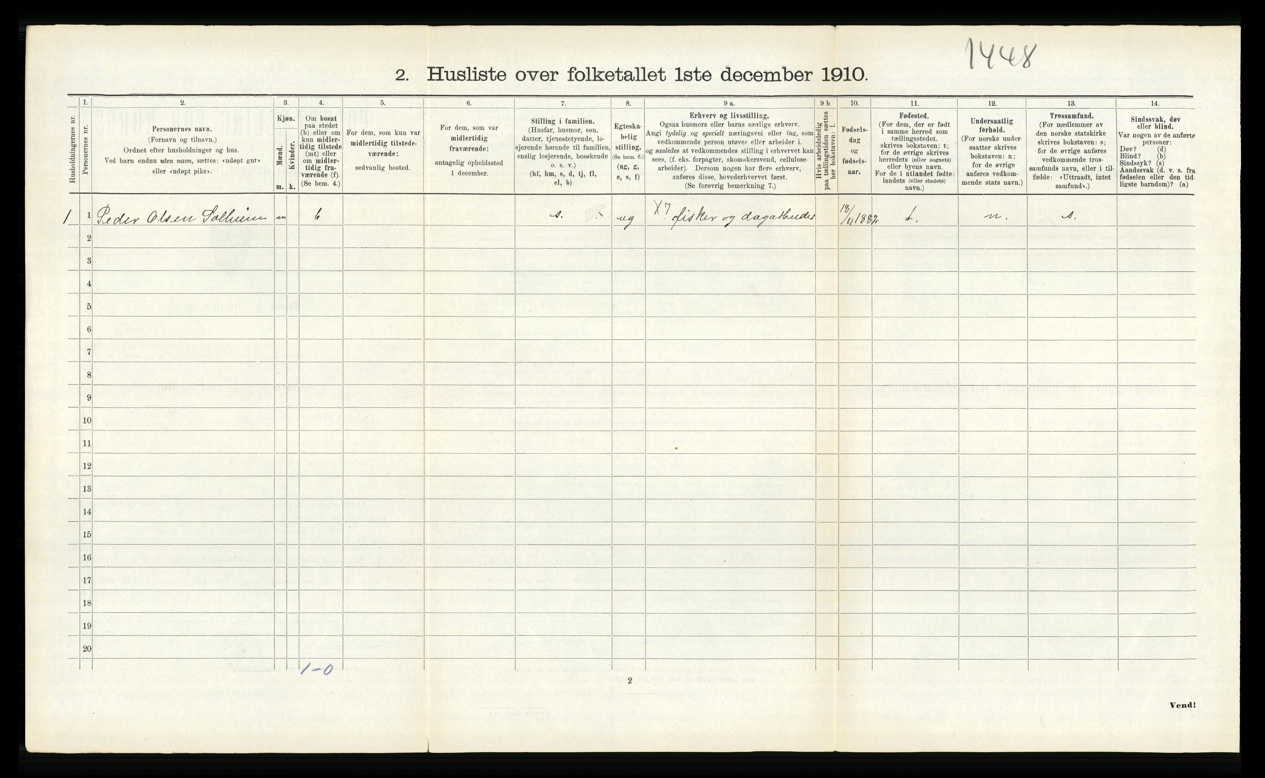 RA, Folketelling 1910 for 1238 Kvam herred, 1910, s. 554