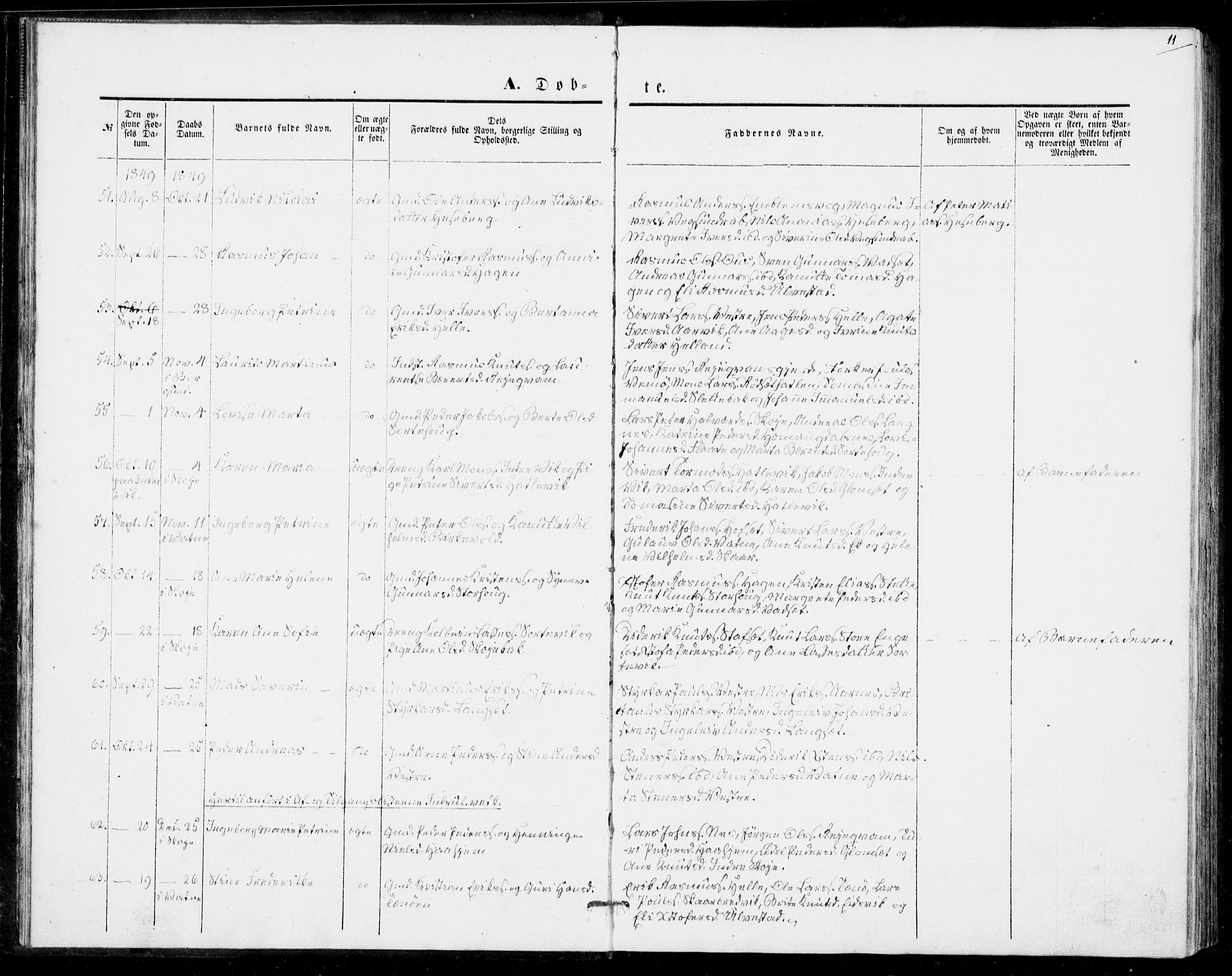 Ministerialprotokoller, klokkerbøker og fødselsregistre - Møre og Romsdal, AV/SAT-A-1454/524/L0353: Ministerialbok nr. 524A05, 1848-1856, s. 11