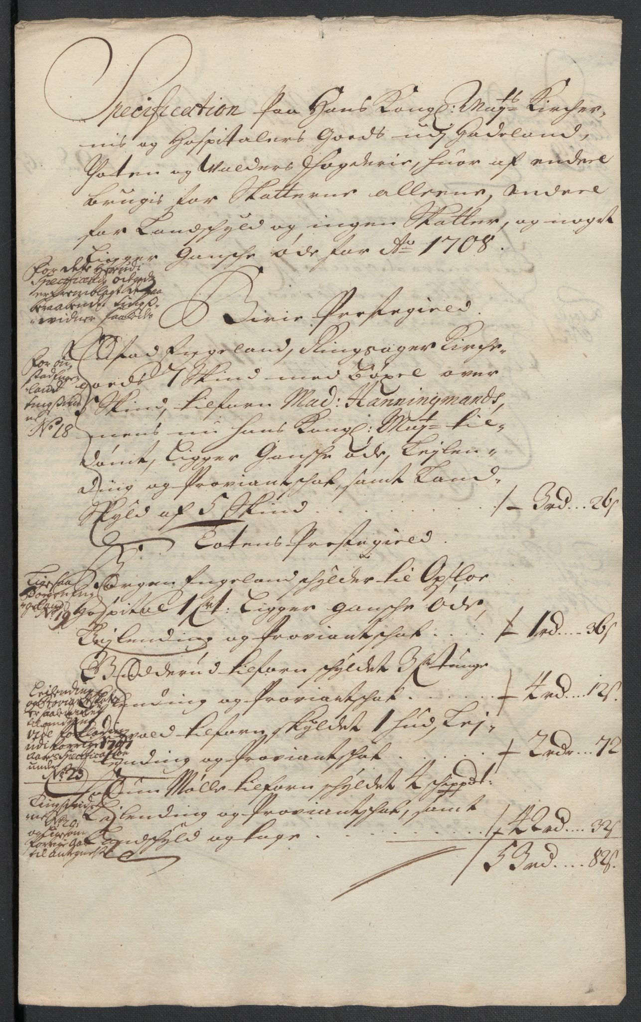 Rentekammeret inntil 1814, Reviderte regnskaper, Fogderegnskap, AV/RA-EA-4092/R18/L1305: Fogderegnskap Hadeland, Toten og Valdres, 1707-1708, s. 534