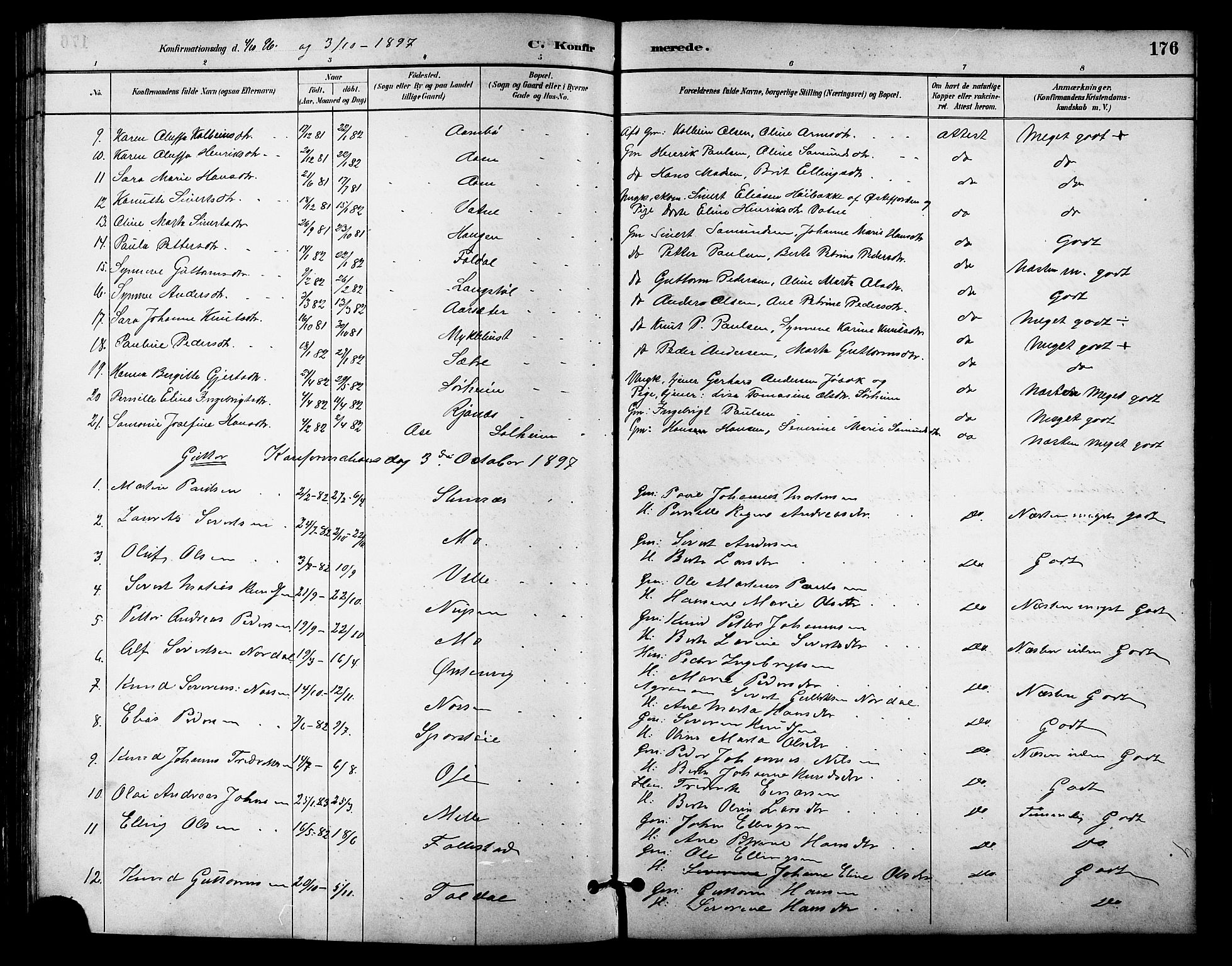 Ministerialprotokoller, klokkerbøker og fødselsregistre - Møre og Romsdal, AV/SAT-A-1454/513/L0189: Klokkerbok nr. 513C03, 1883-1904, s. 176